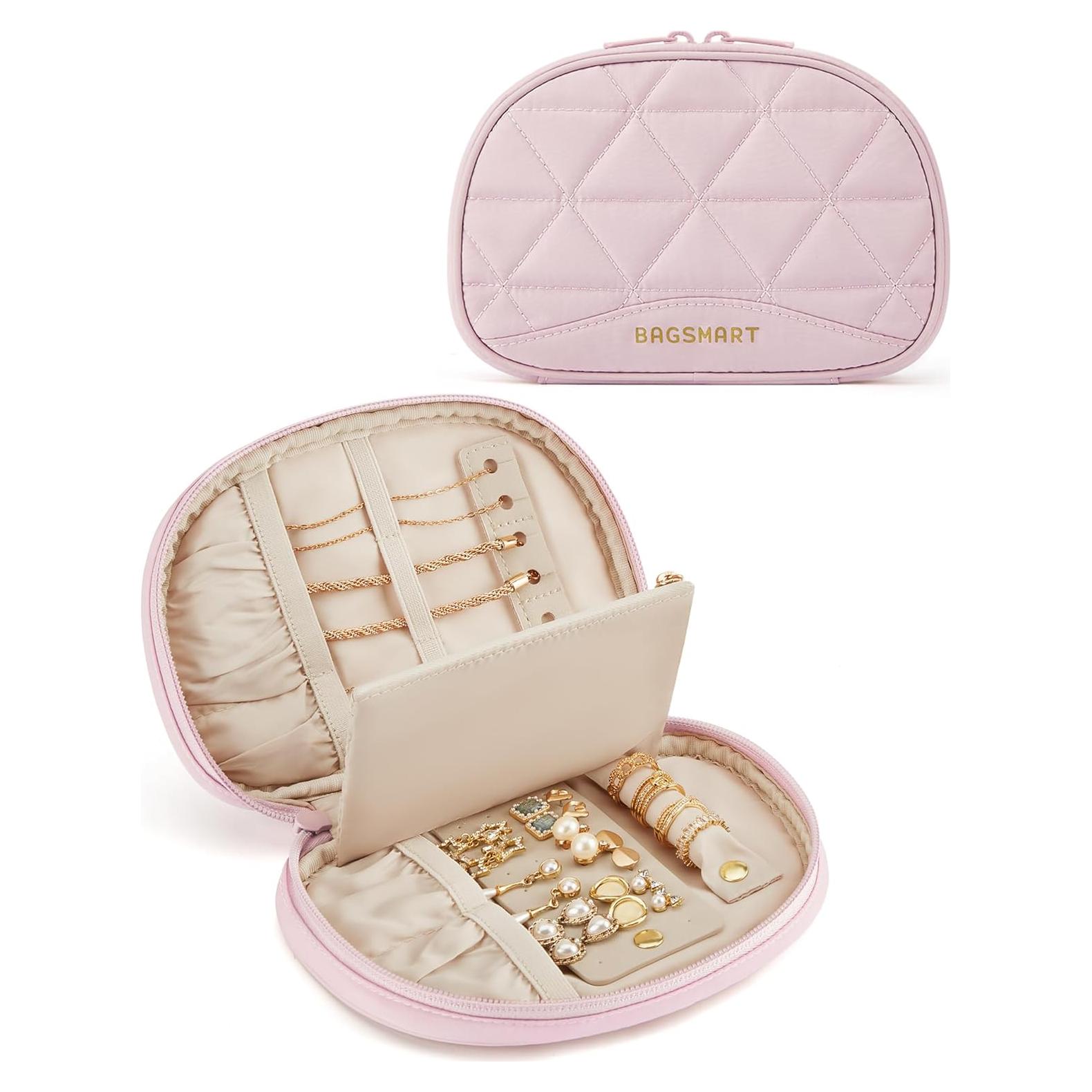 Estuche de Joyería de Viaje BAGSMART Rosa Claro 19x13 cm