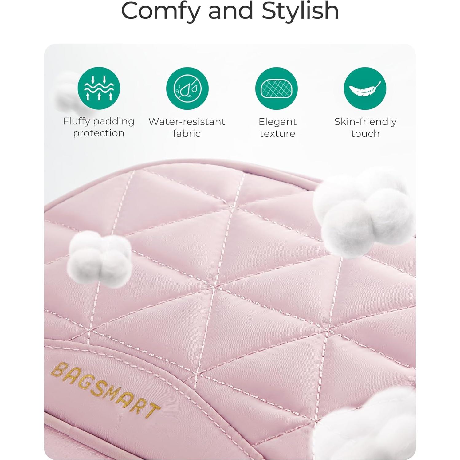 Estuche de Joyería de Viaje BAGSMART Rosa Claro 19x13 cm