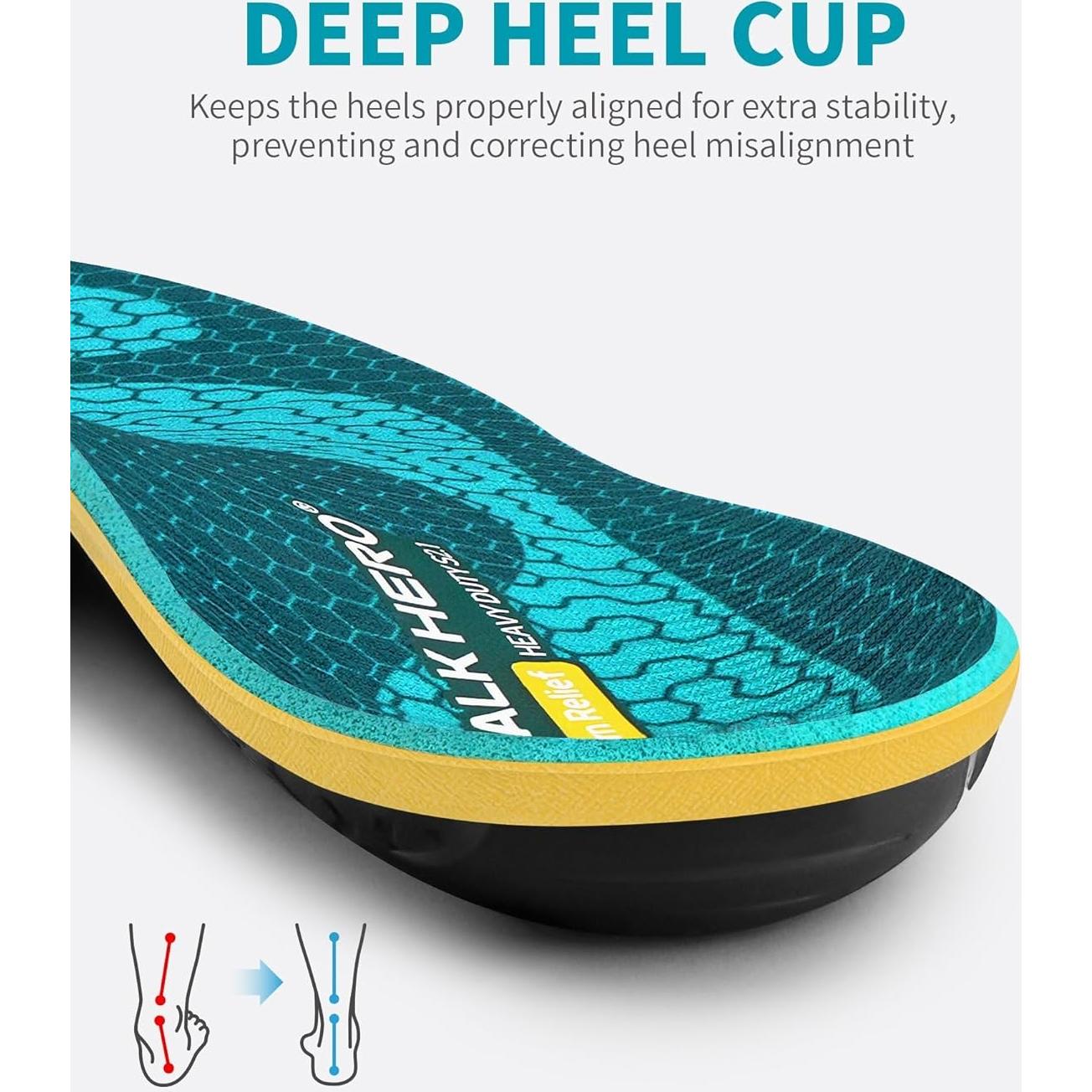 Plantillas ortopédicas WalkHero para fascitis plantar - Soporte alto