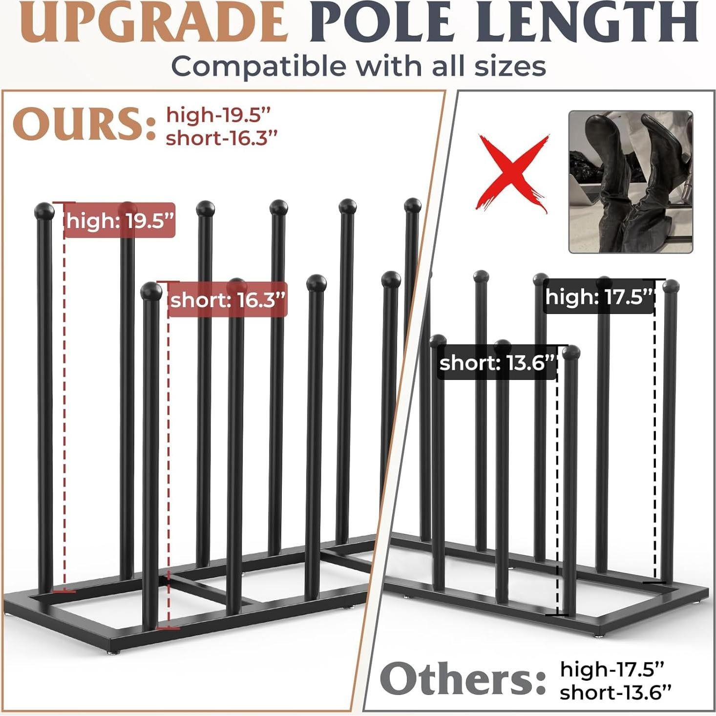 Organizador de Botas HzTinT de Acero Inoxidable para 6 Pares