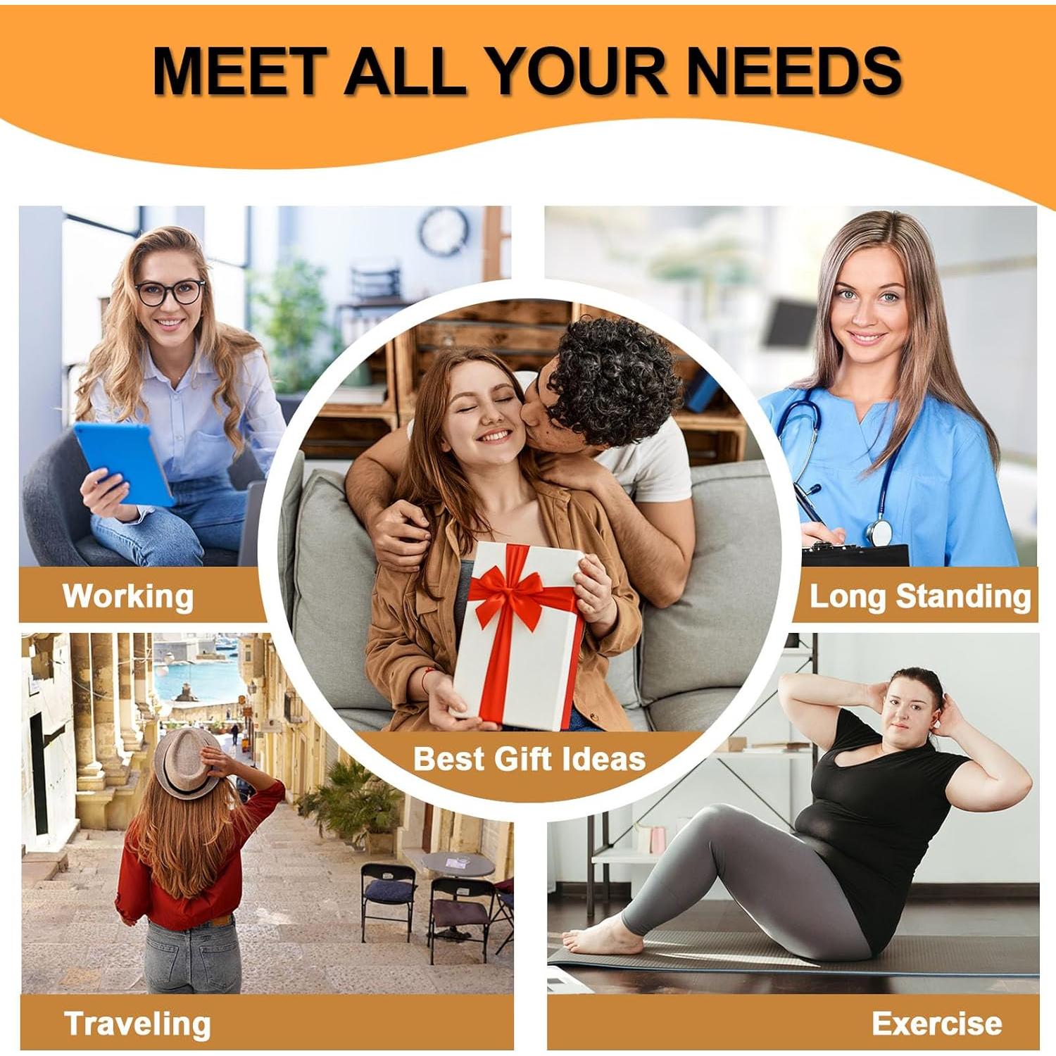 4 Pares Calcetines de Compresión Talla Grande VOMFIT 20-30 mmHg