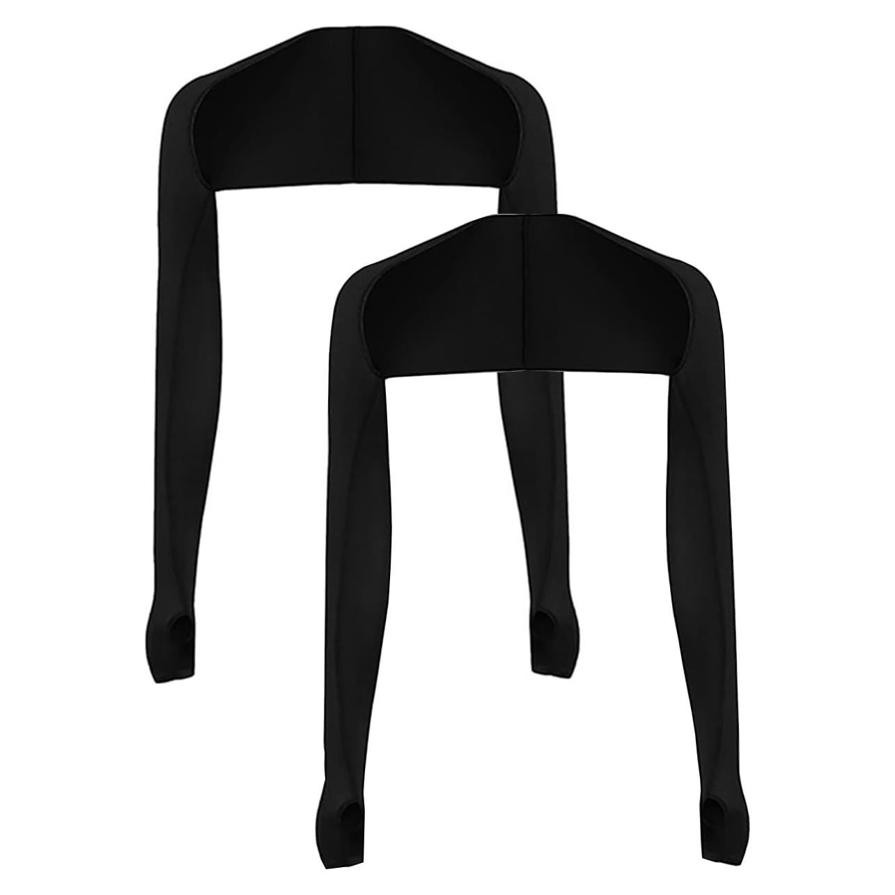 Cubiertas de brazo UV 2-Pack Chal Fresco Negro para Mujeres