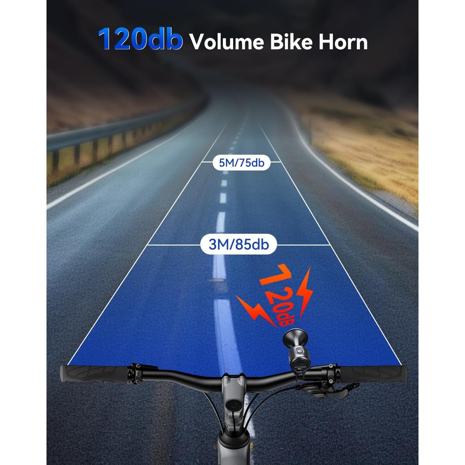 Timbre Electrónico de Bicicleta EQIIO EH-2 120dB Negro