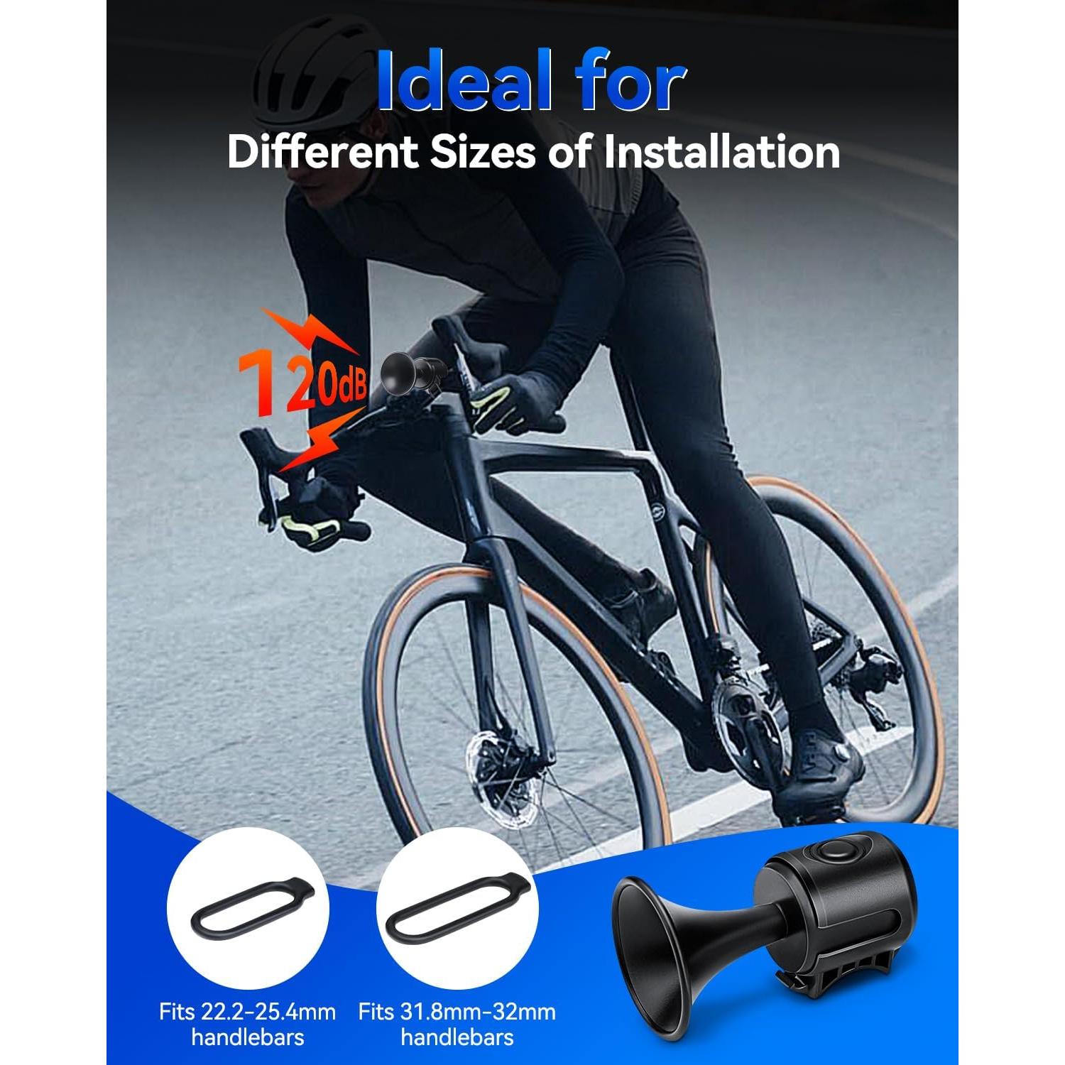 Timbre Electrónico de Bicicleta EQIIO EH-2 120dB Negro