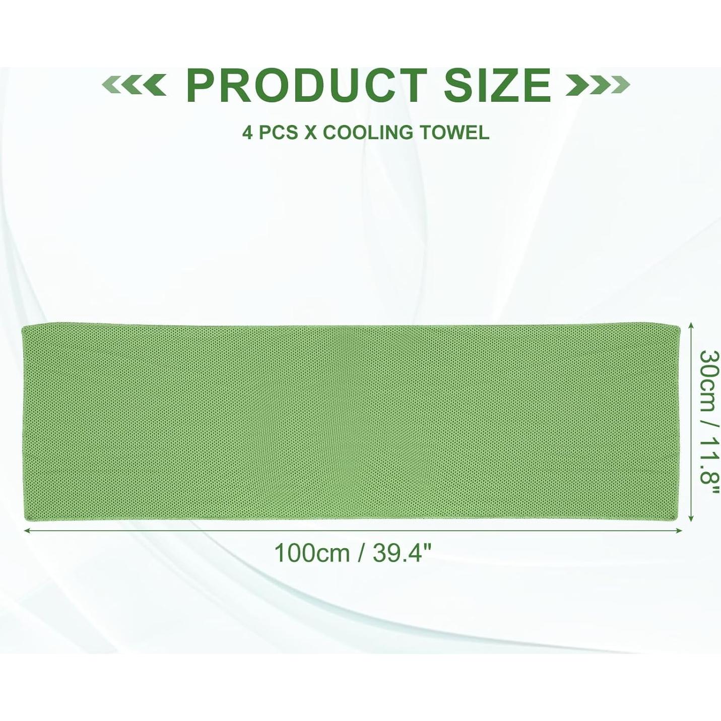 Toalla Enfriadora PATIKIL 100x30cm 4 Pcs Verde Brillante