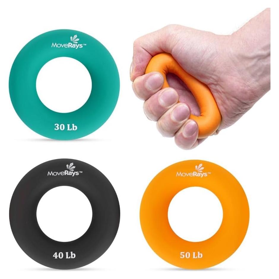 Fortalecedor de Agarre MoveRays - Silicona Verde, 30-50 lb