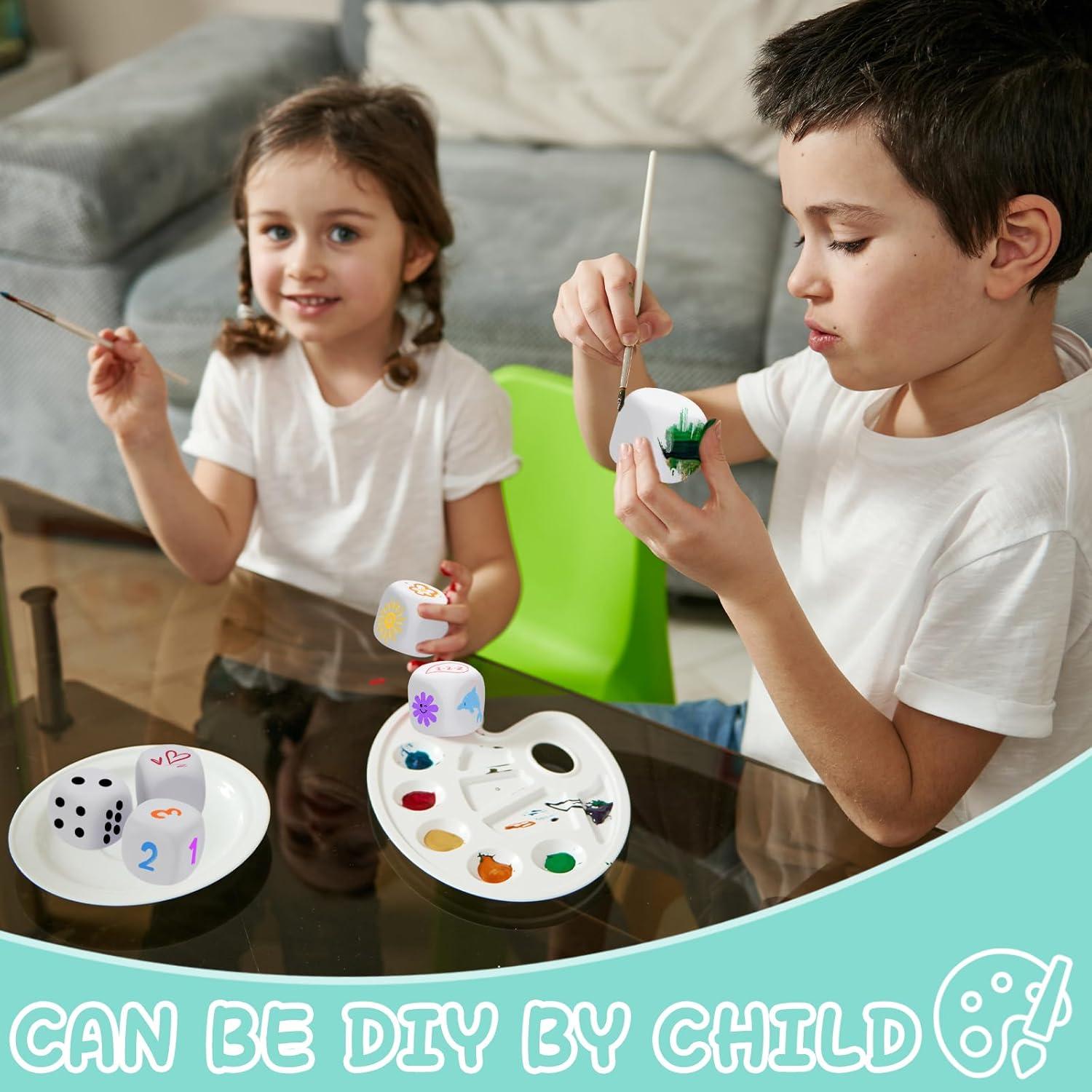 10 Dados de Espuma EVA Blancos 5 cm para Manualidades y Juegos