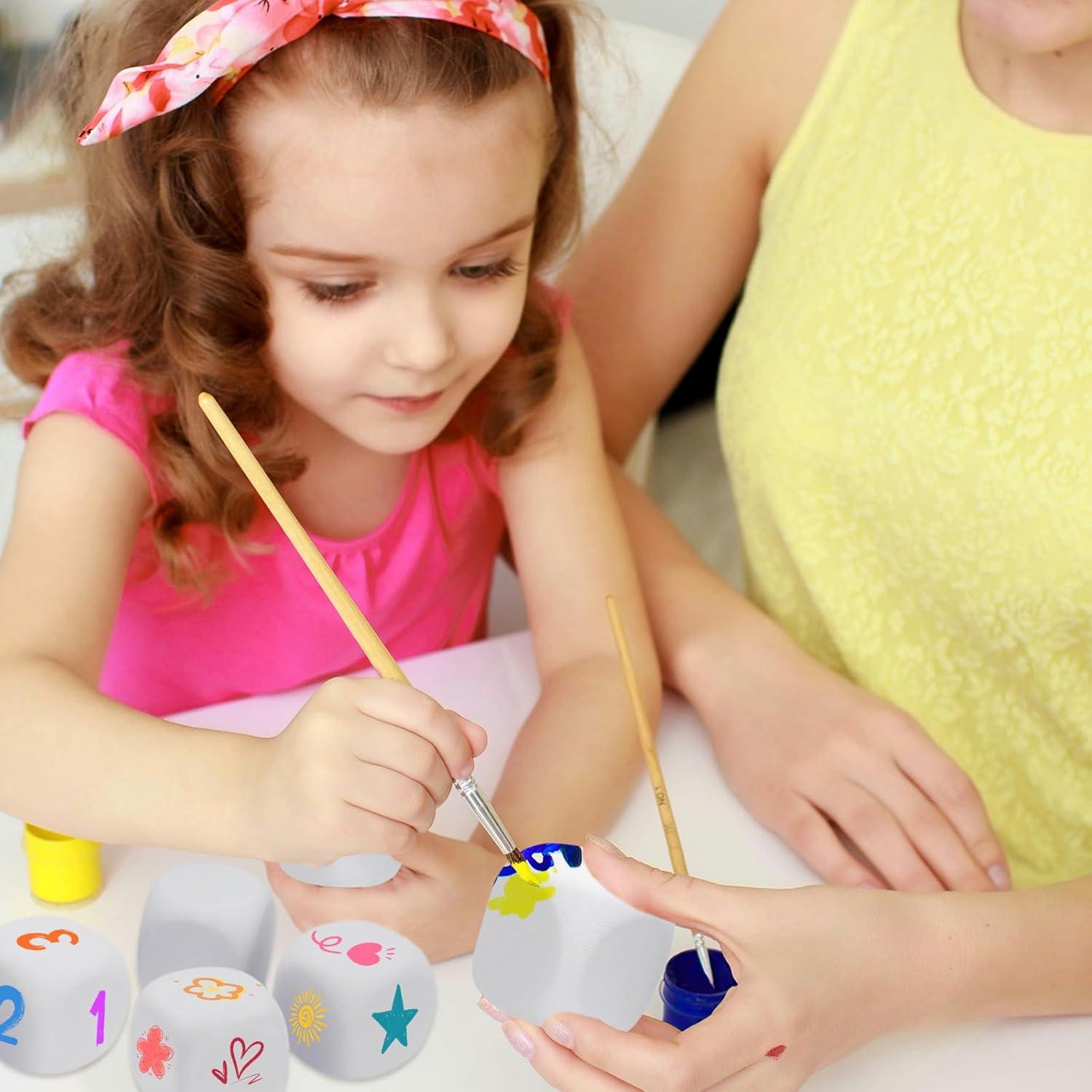 10 Dados de Espuma EVA Blancos 5 cm para Manualidades y Juegos