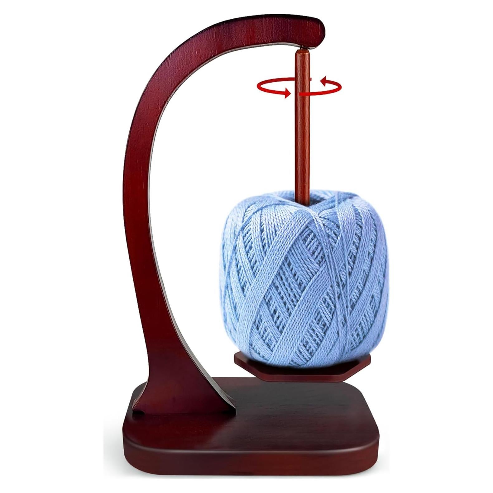 Soporte de Hilo JUCPASH de Madera con Rotación Magnética - Marrón