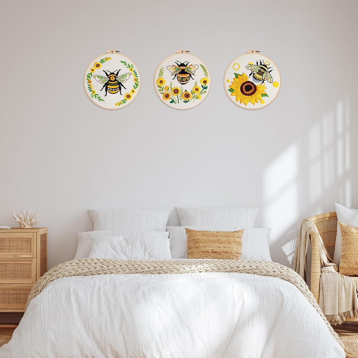 Kit de Bordado Nuberlic Abeja para Adultos - 3 Piezas