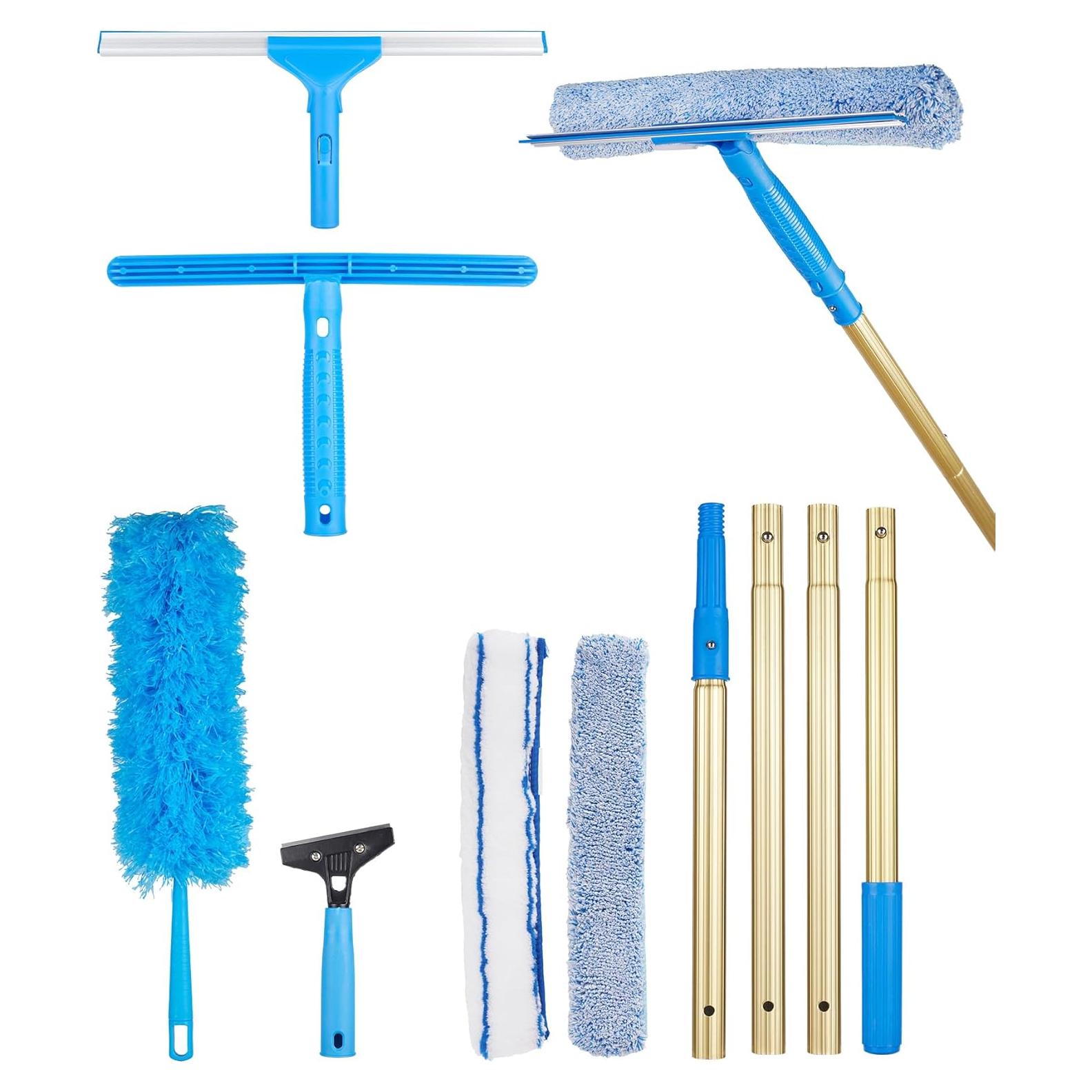 Kit de limpieza de ventanas 2 en 1 ZKUAOGDI con extensores