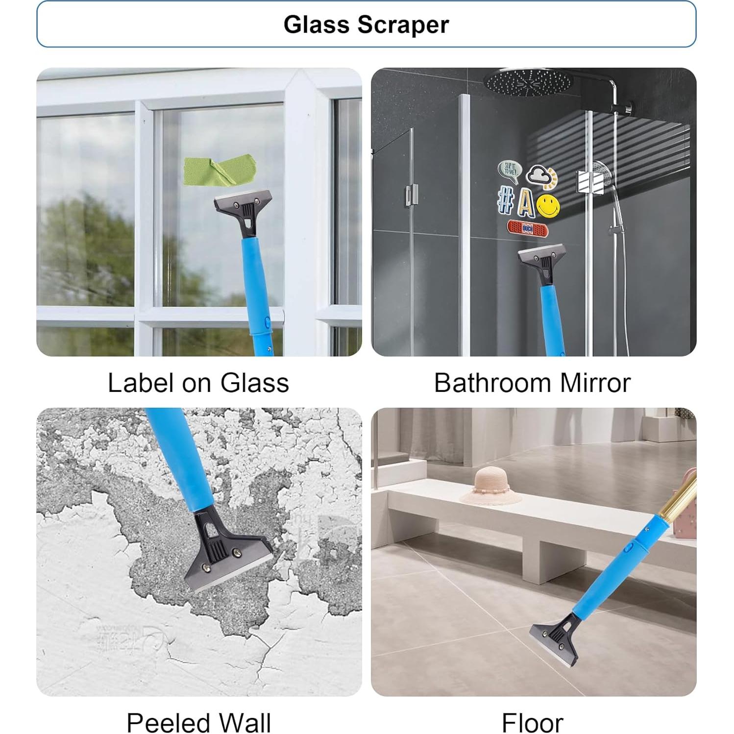 Kit de limpieza de ventanas 2 en 1 ZKUAOGDI con extensores