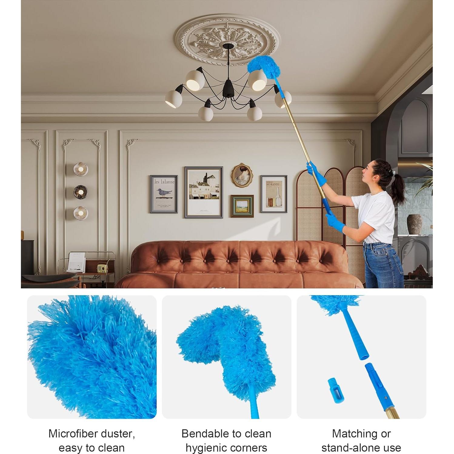 Kit de limpieza de ventanas 2 en 1 ZKUAOGDI con extensores