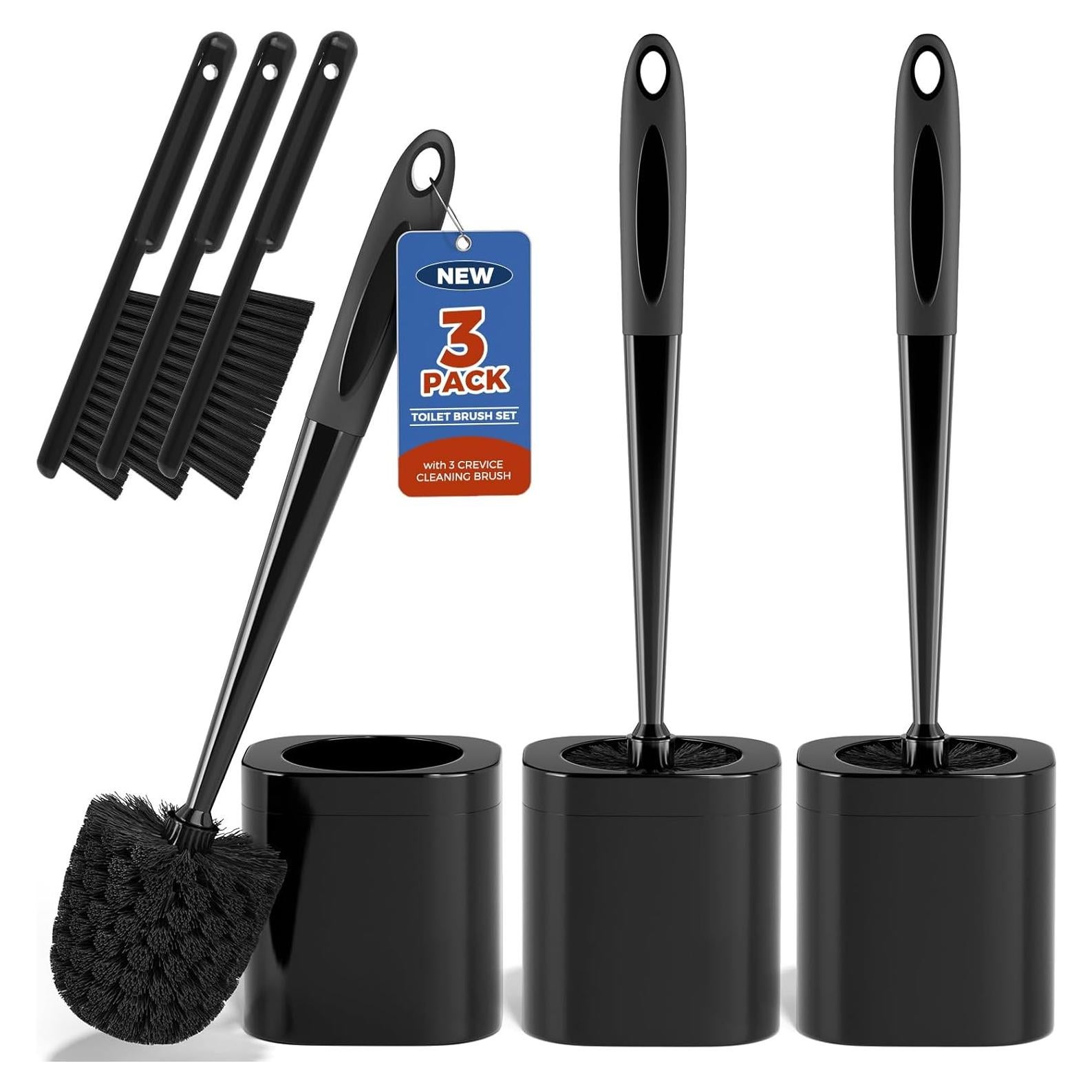 Juego de 3 Cepillos de Inodoro Holaloha con Soporte Negro