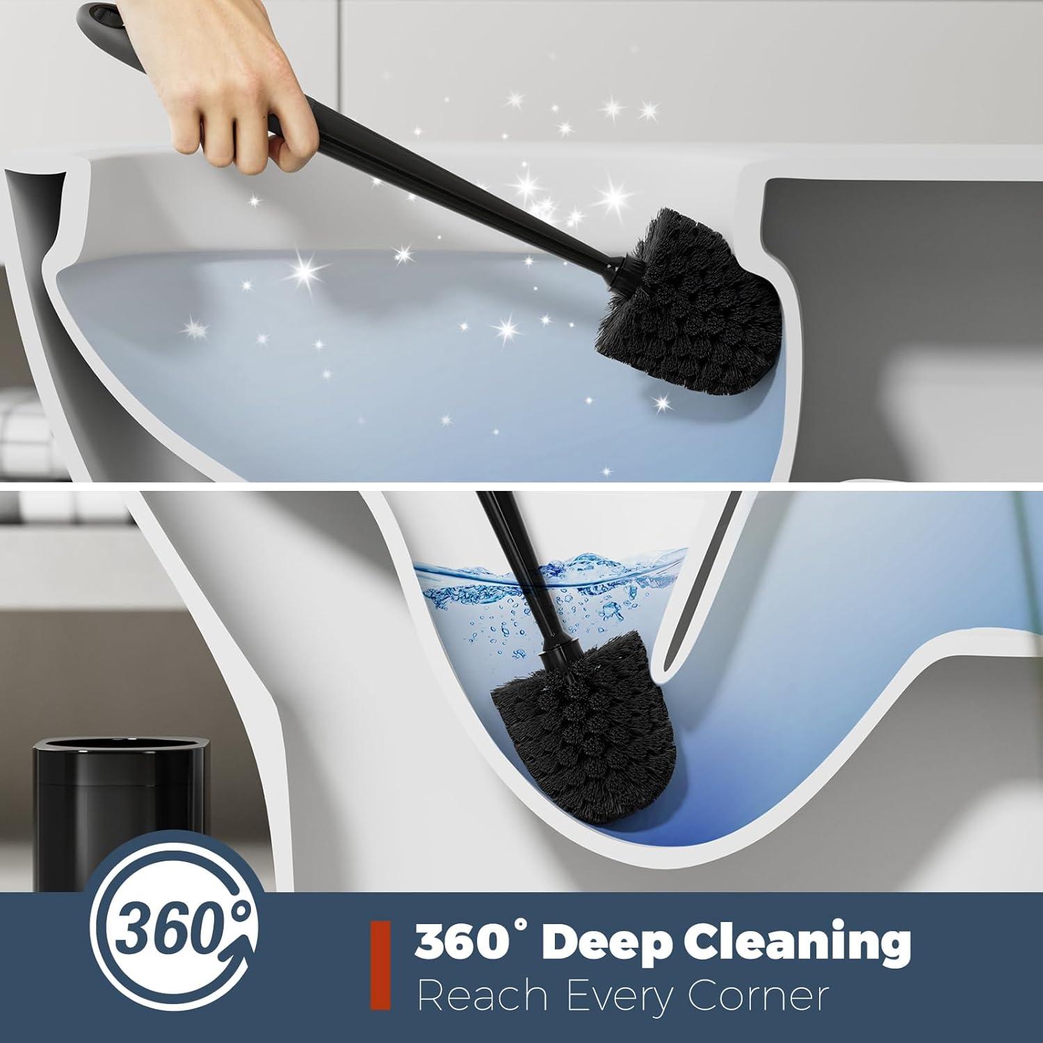 Juego de 3 Cepillos de Inodoro Holaloha con Soporte Negro