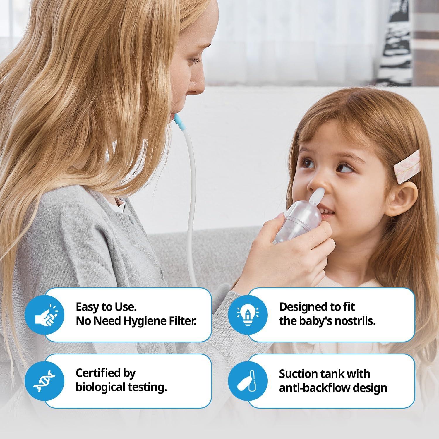 Aspirador Nasal Manual HuBDIC Rosa para Bebés y Niños