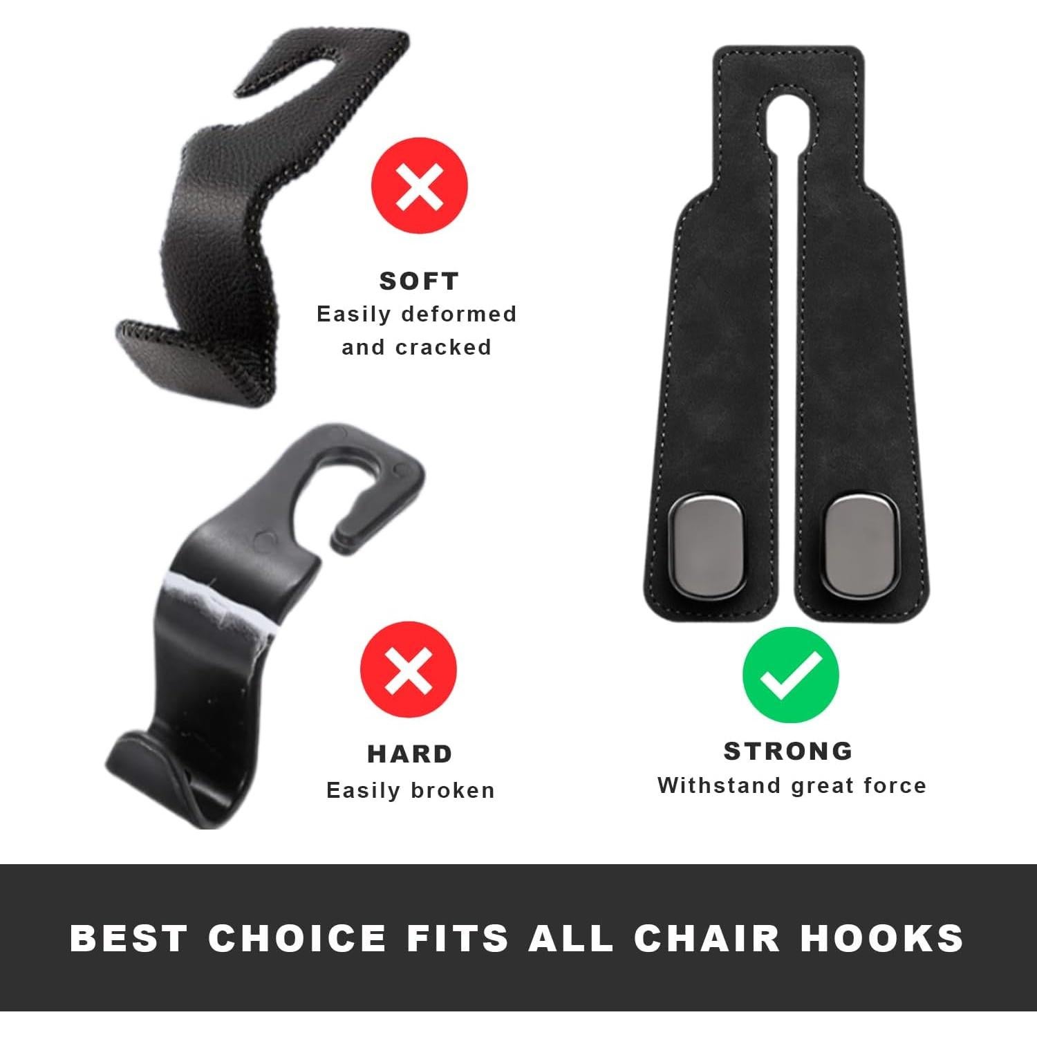 Gancho Doble para Respaldo de Asiento de Coche CONEATI - Almacenamiento Negro