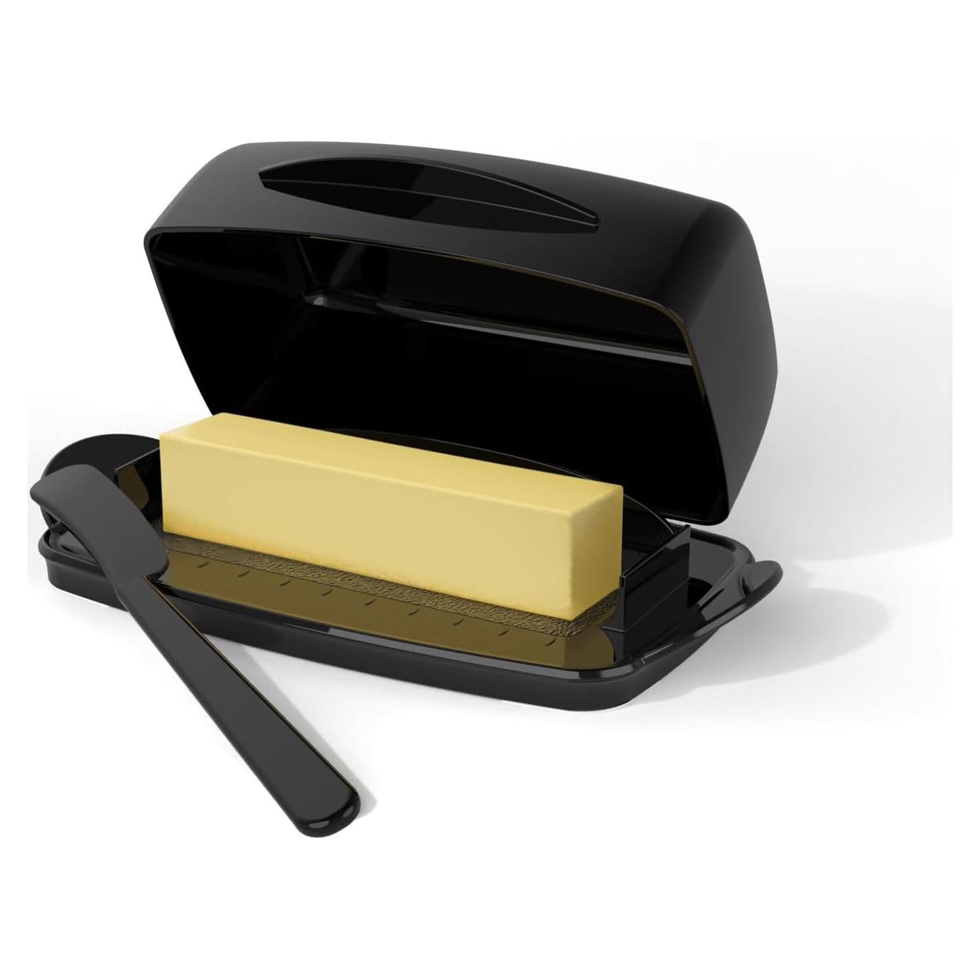 Plato de Mantequilla con Tapa SOUL CREAT 22x12x7cm Negro