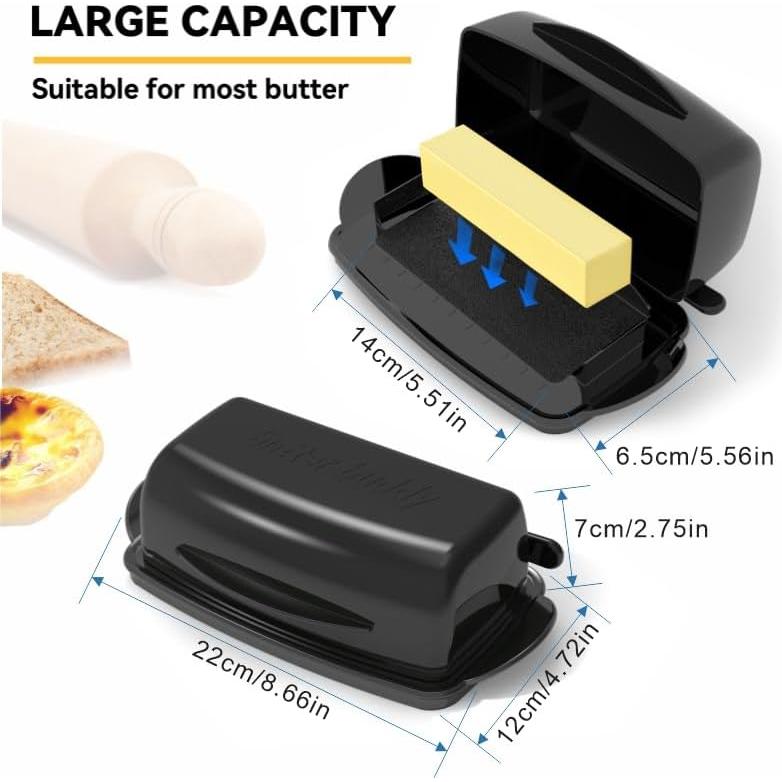 Plato de Mantequilla con Tapa SOUL CREAT 22x12x7cm Negro