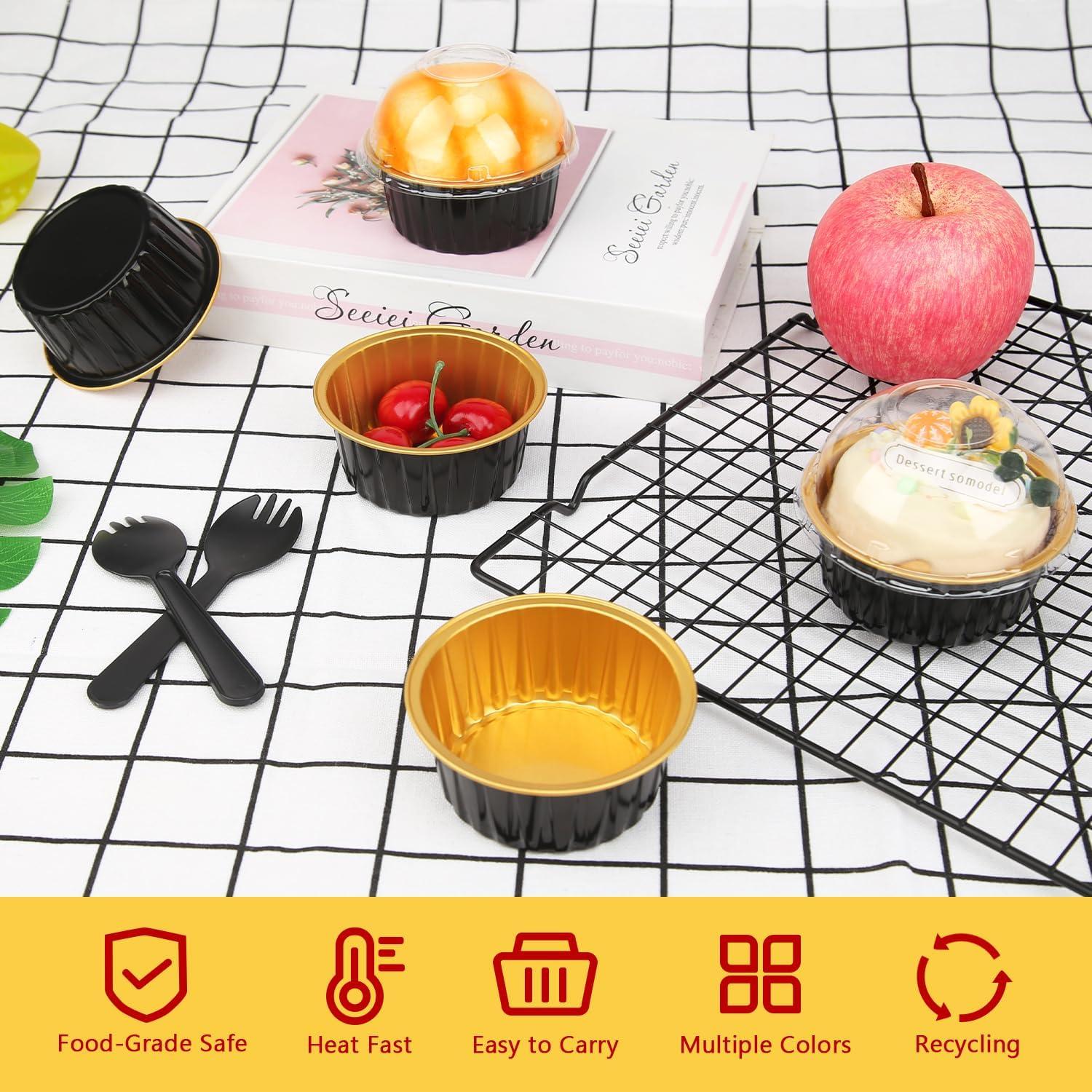 Moldes para Cupcakes LNYZQUS 5oz con Tapas - 100 Piezas