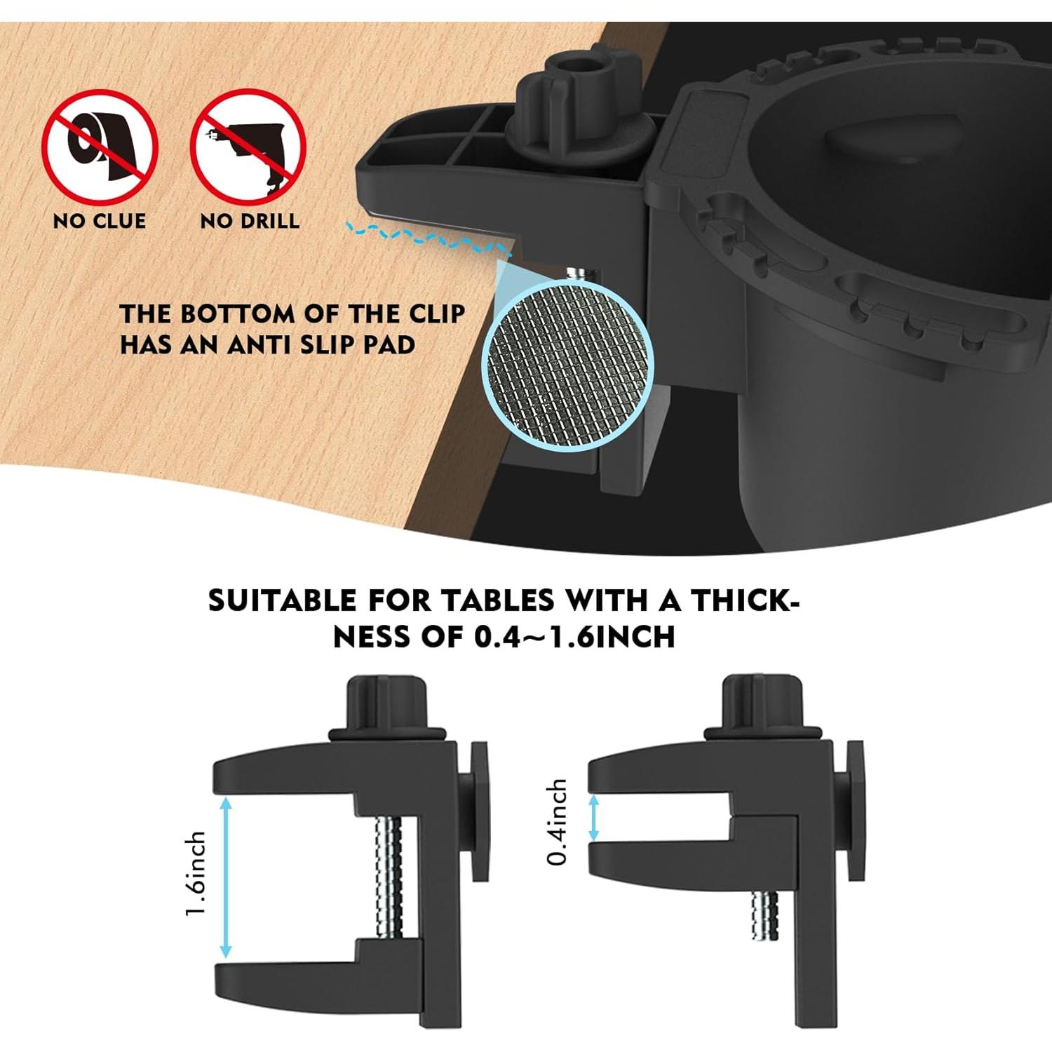 Soporte para Tazas de Escritorio EDSRDUX Negro Mediano Antidesbordamiento