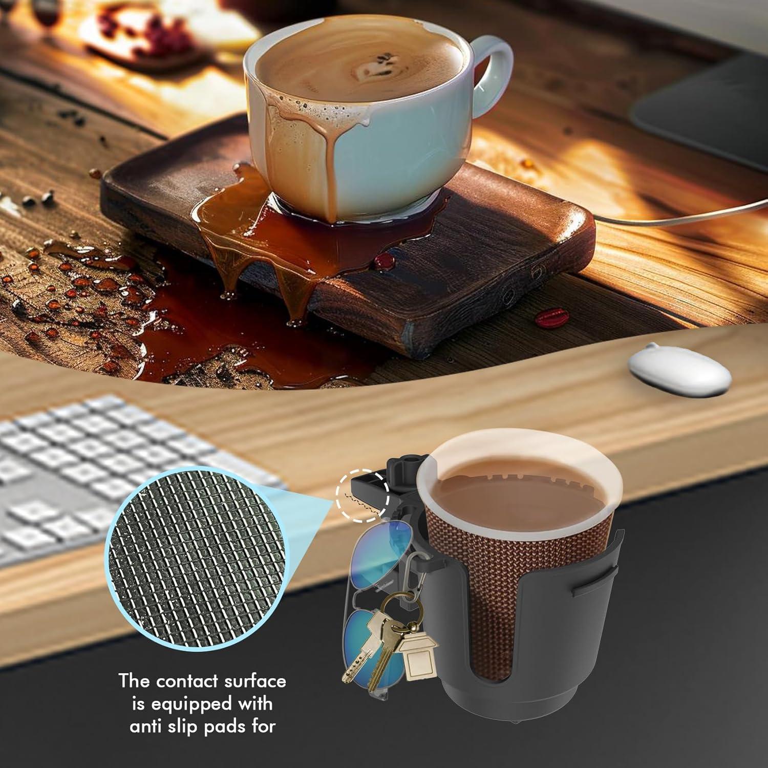 Soporte para Tazas de Escritorio EDSRDUX Negro Mediano Antidesbordamiento