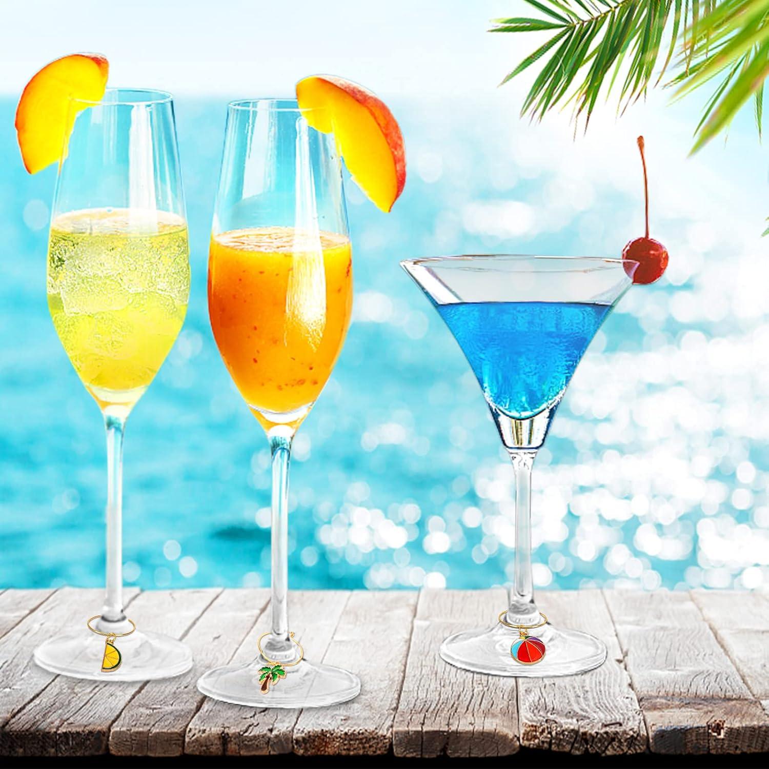 SANNIX 24 Encantos para Copas de Vino - Decoración Playa Verano