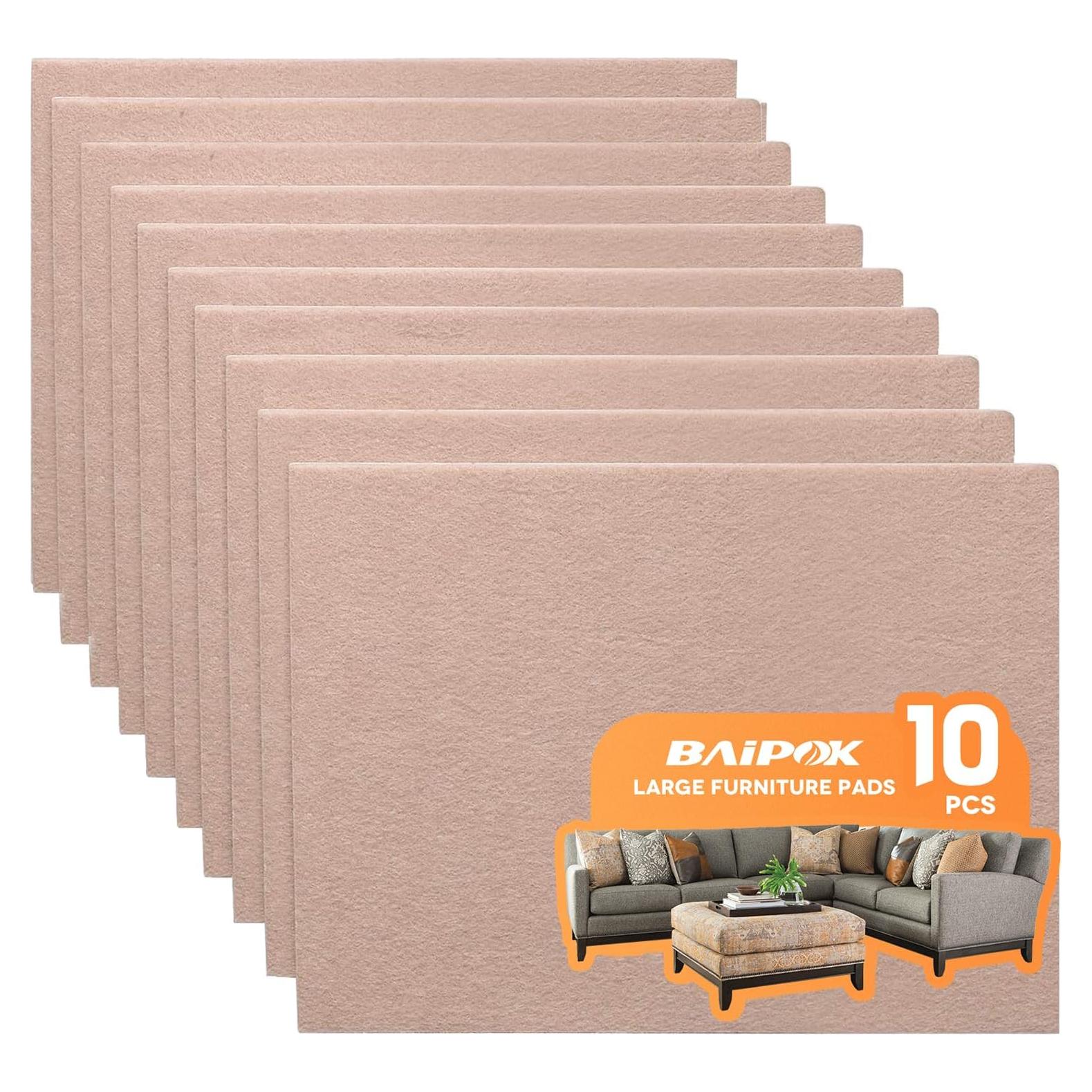 Almohadillas de Fieltro Autoadhesivas BAIPOK 10pcs 20x15cm Beige