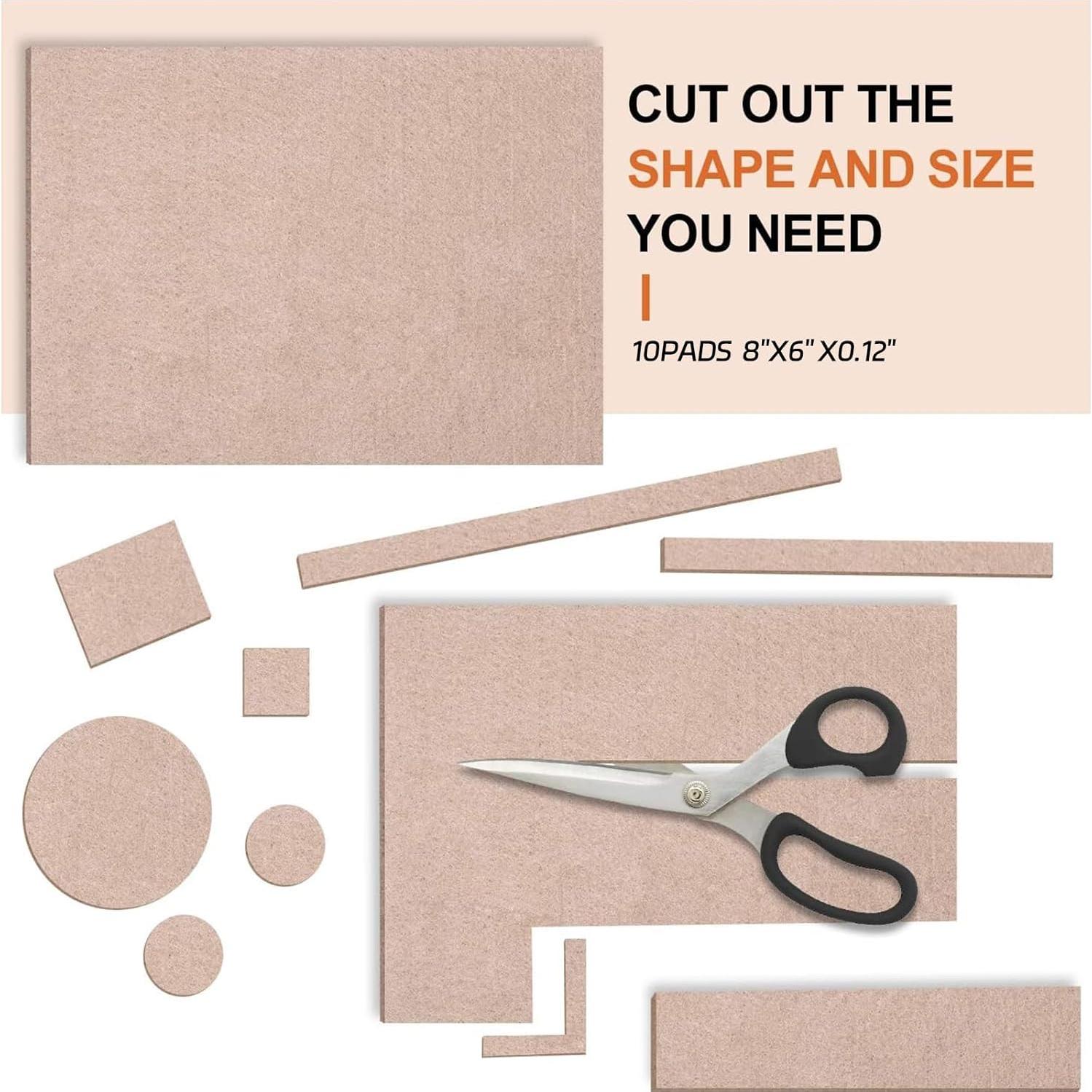 Almohadillas de Fieltro Autoadhesivas BAIPOK 10pcs 20x15cm Beige
