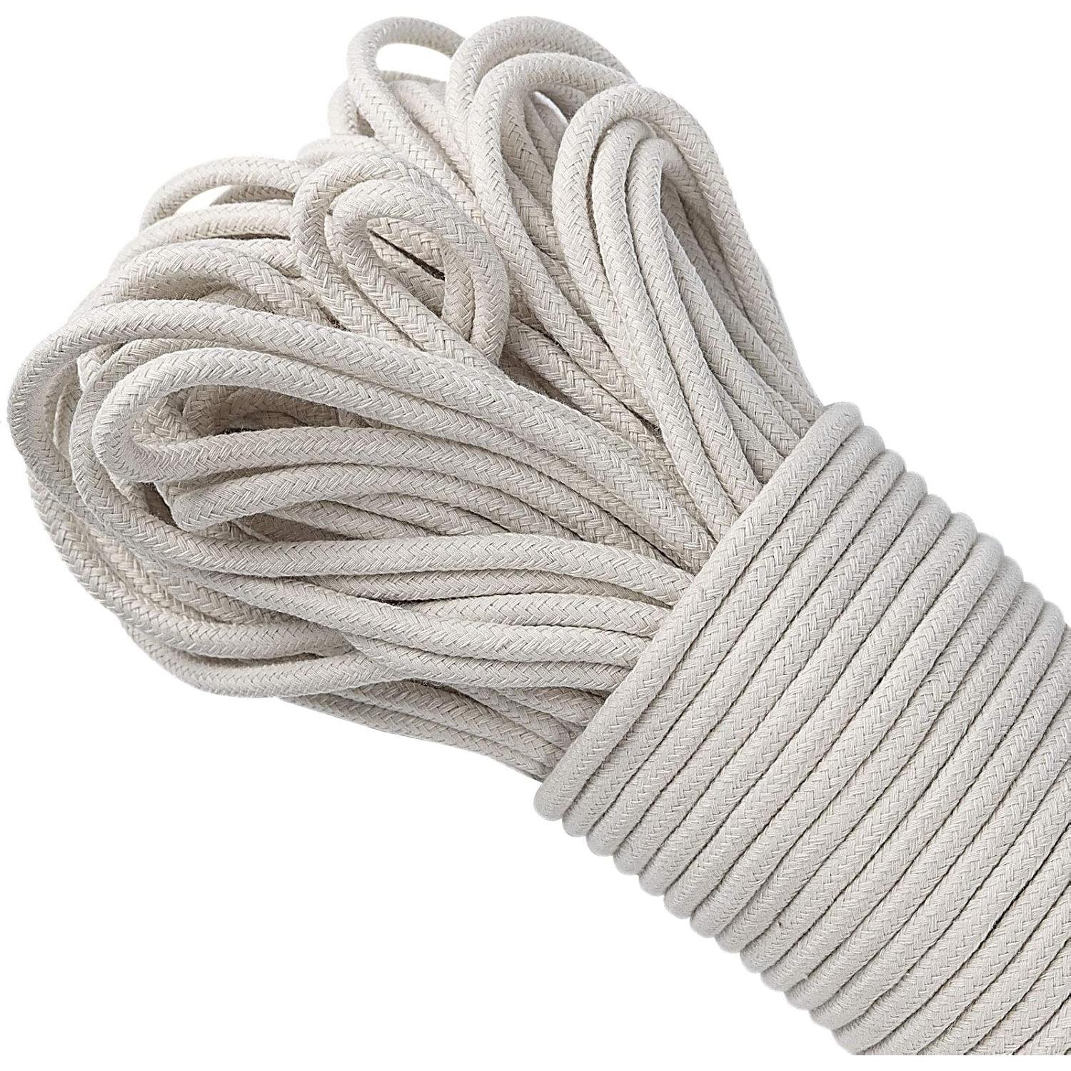 Cuerda de Algodón Natural Blanca 50m 0.64cm ZEONHEI