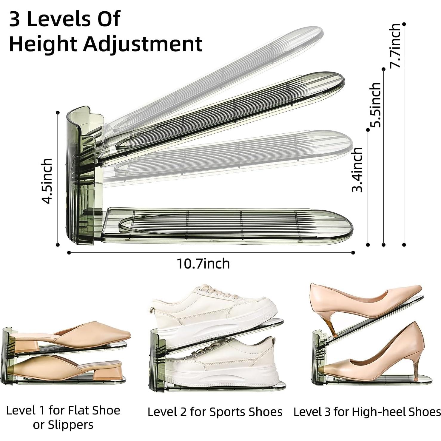 Organizador de Zapatos Uni HIMO 2Pack Transparente Verde Ajustable