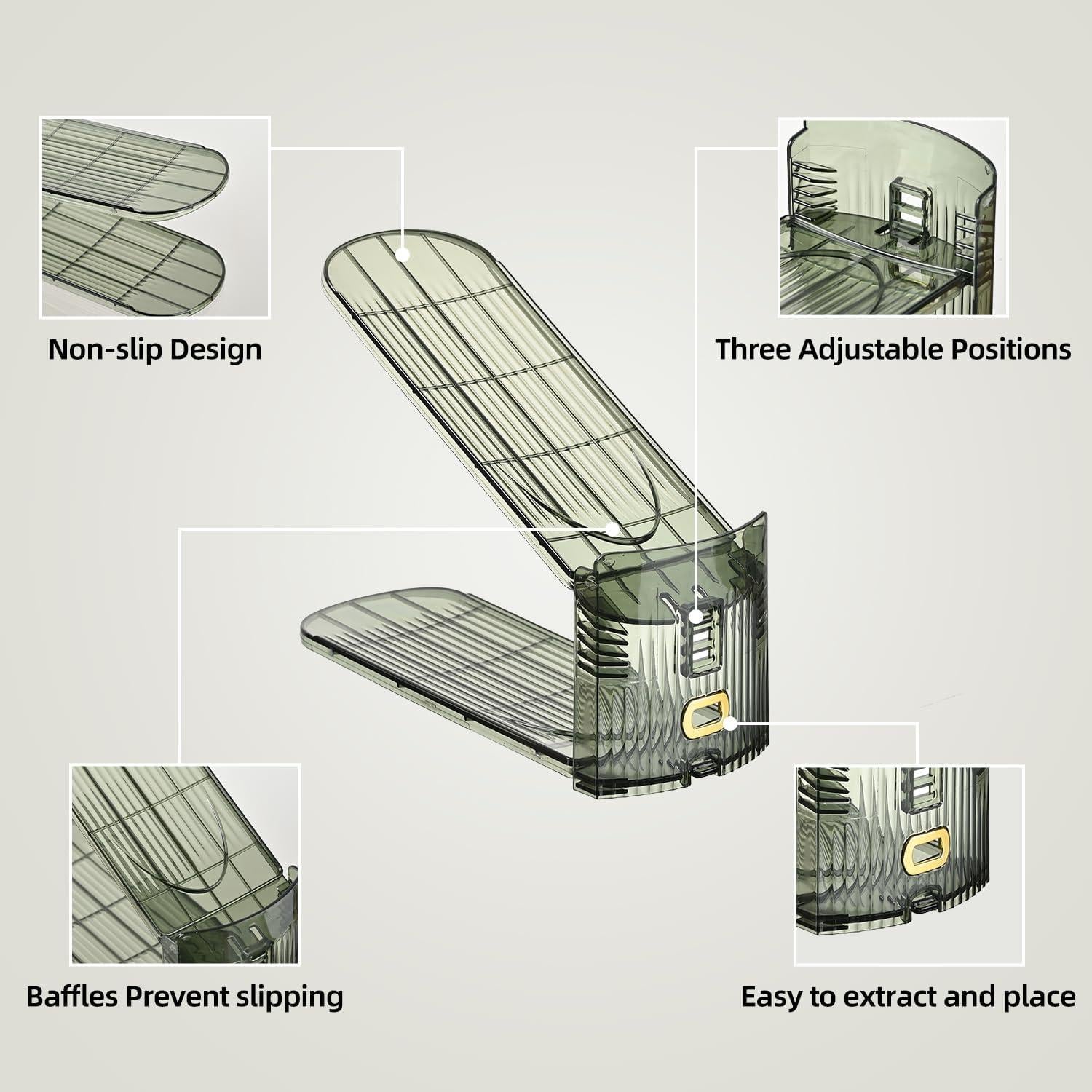 Organizador de Zapatos Uni HIMO 2Pack Transparente Verde Ajustable