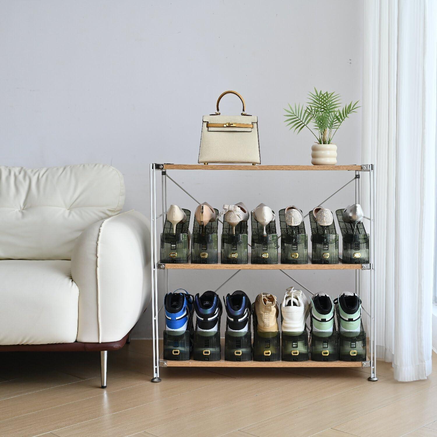 Organizador de Zapatos Uni HIMO 2Pack Transparente Verde Ajustable