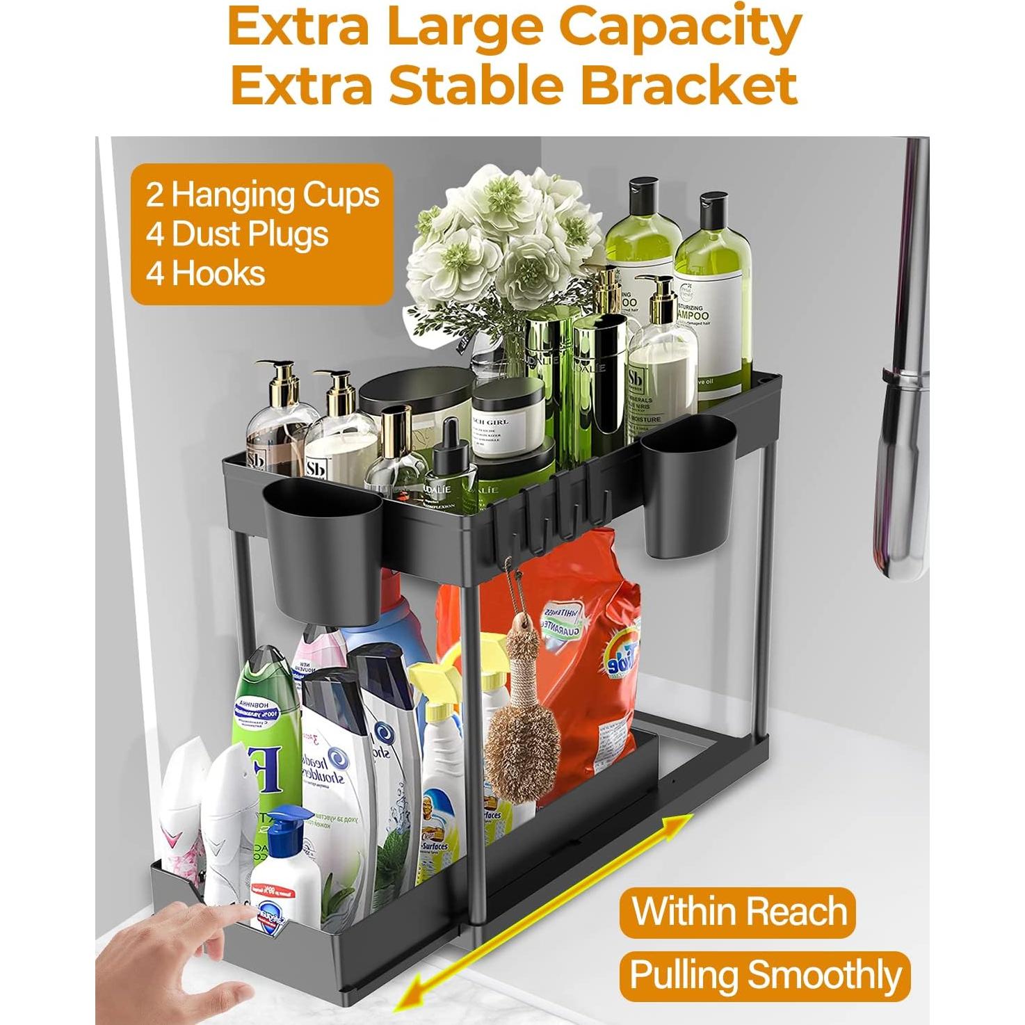 Organizador Bajo el Fregadero DILEASIR 2 Niveles Negro