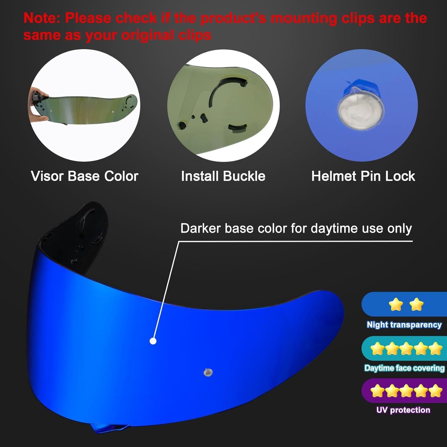 Visera Tinte PSLER GT Air 2 Reemplazo CNS-1 Azul Profundo