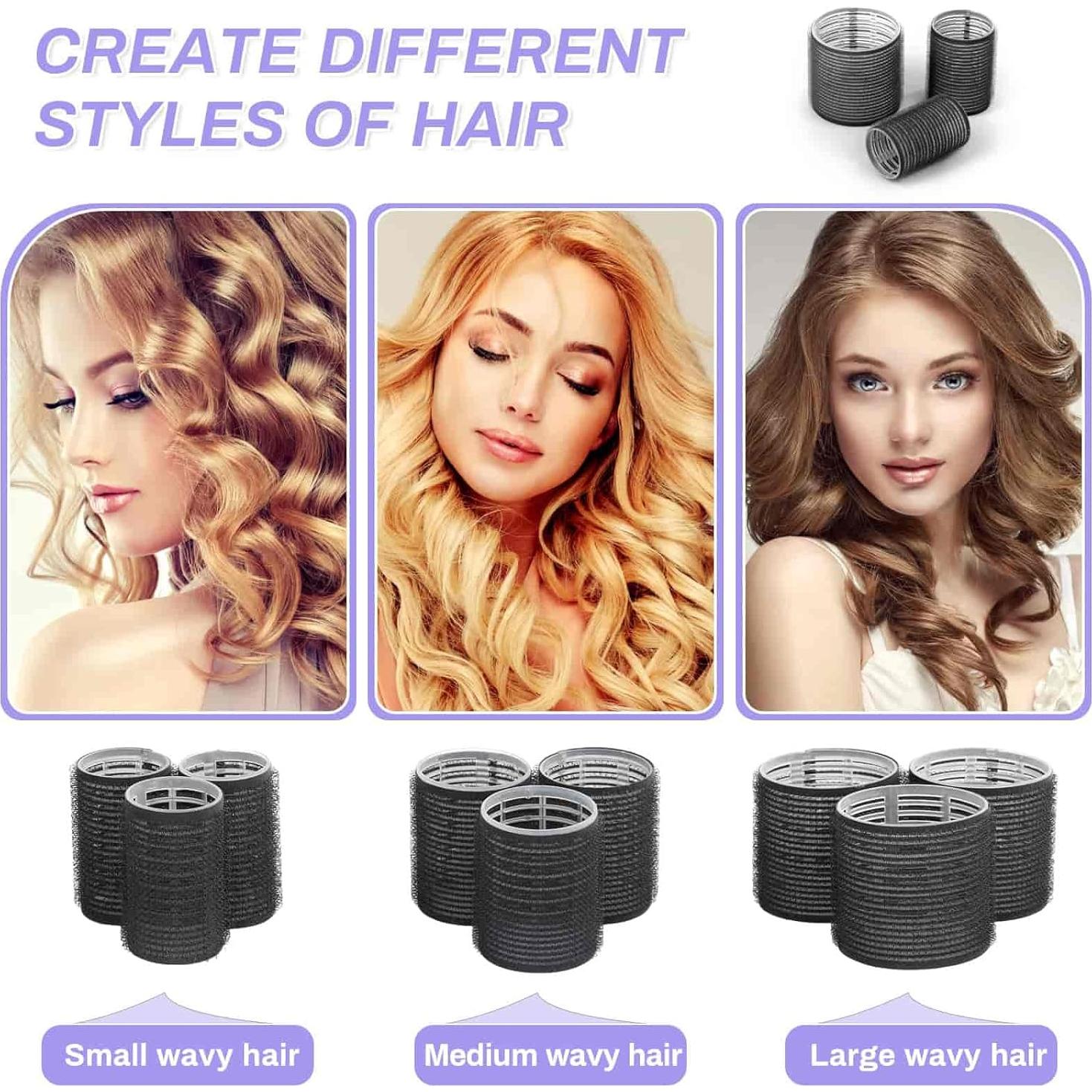 Juego de Rulos Autoadhesivos Shynek - 24 Piezas con Clips