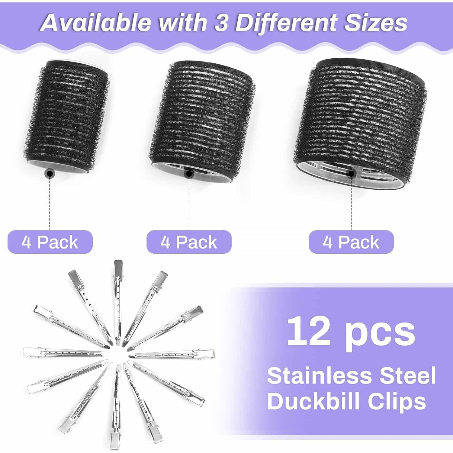 Juego de Rulos Autoadhesivos Shynek - 24 Piezas con Clips