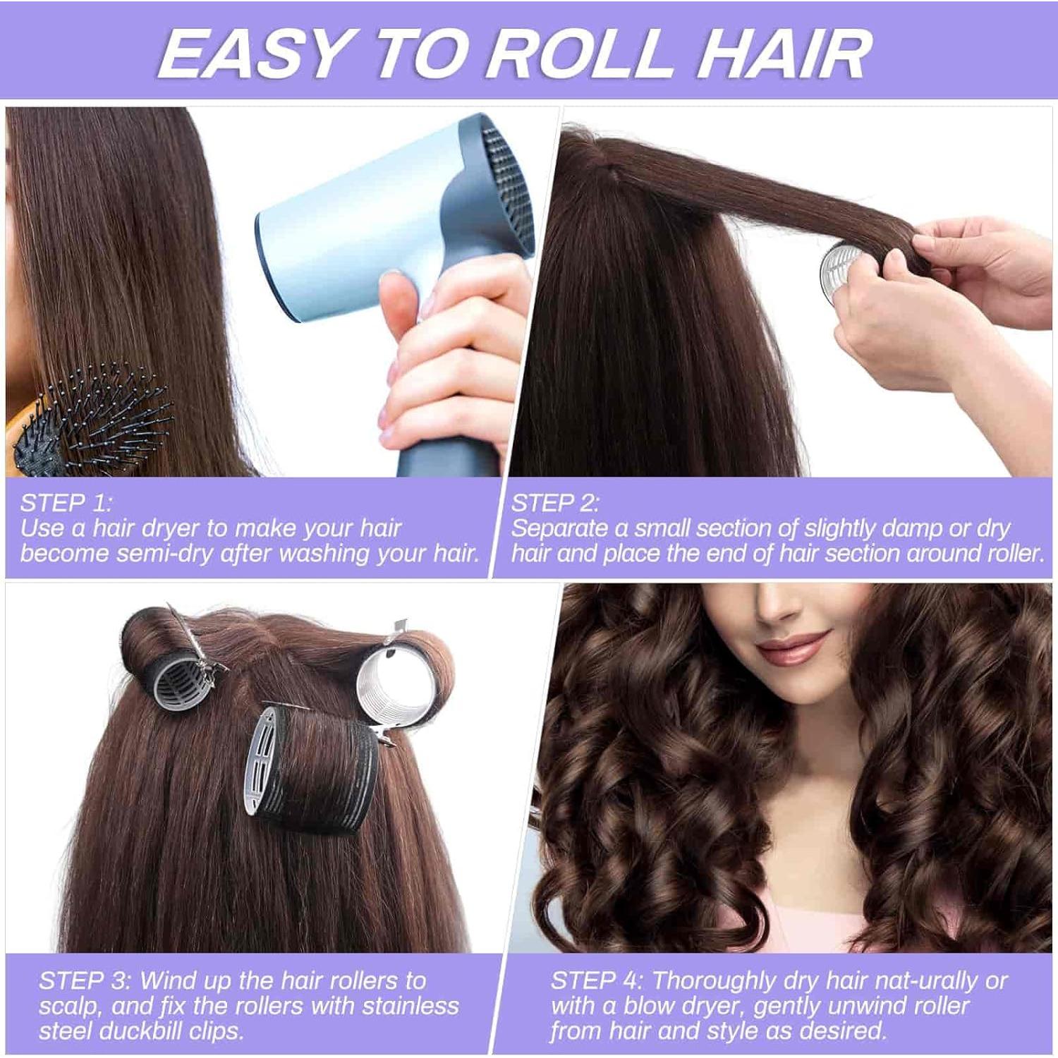 Juego de Rulos Autoadhesivos Shynek - 24 Piezas con Clips