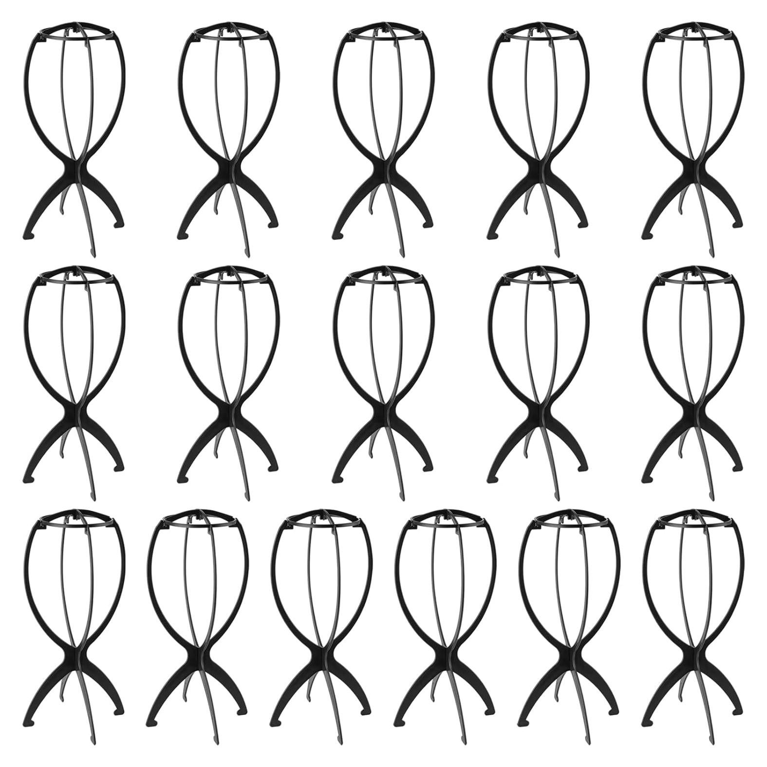 Soporte de Peluca Plegable JOIKIT 16 Piezas Negro 36 cm