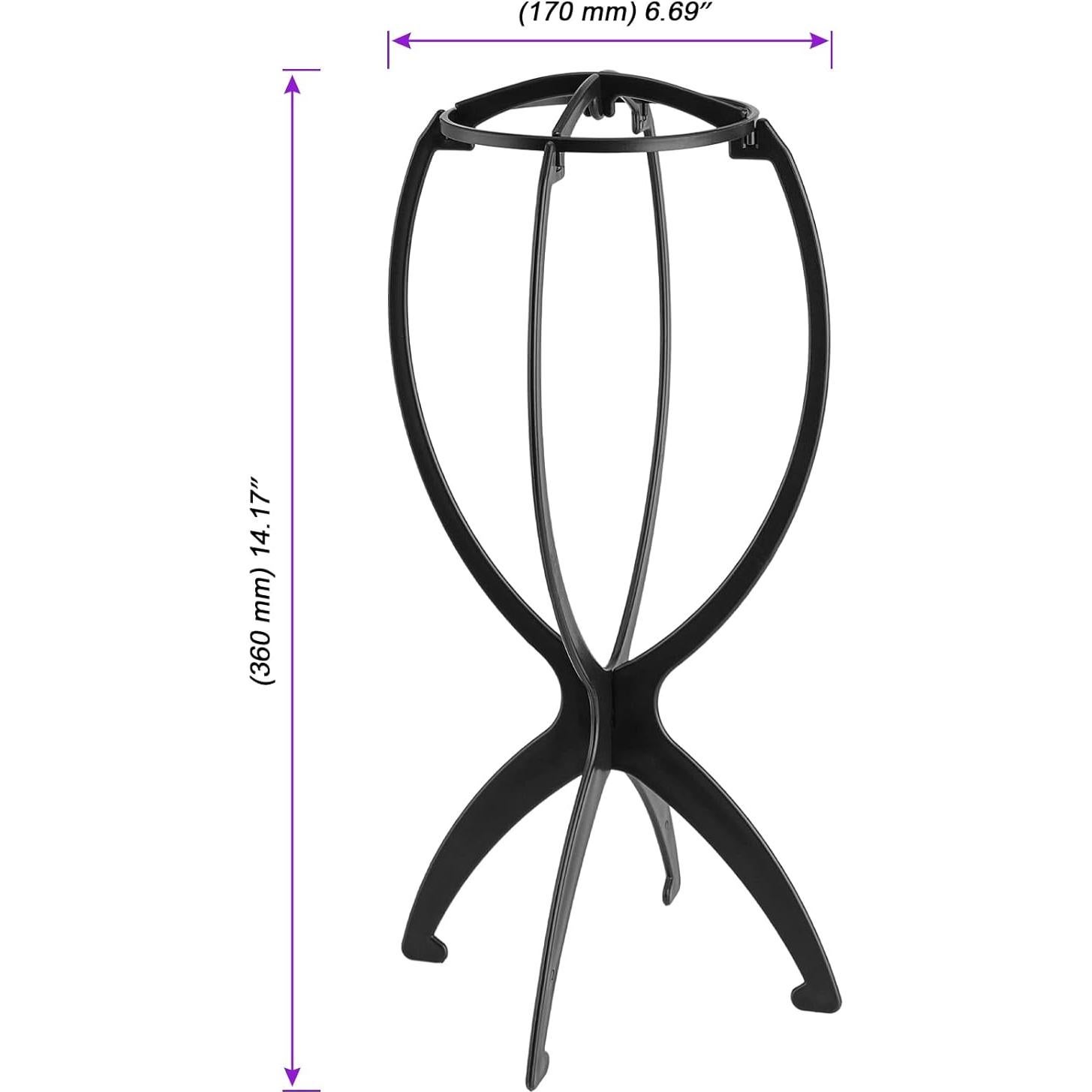 Soporte de Peluca Plegable JOIKIT 16 Piezas Negro 36 cm