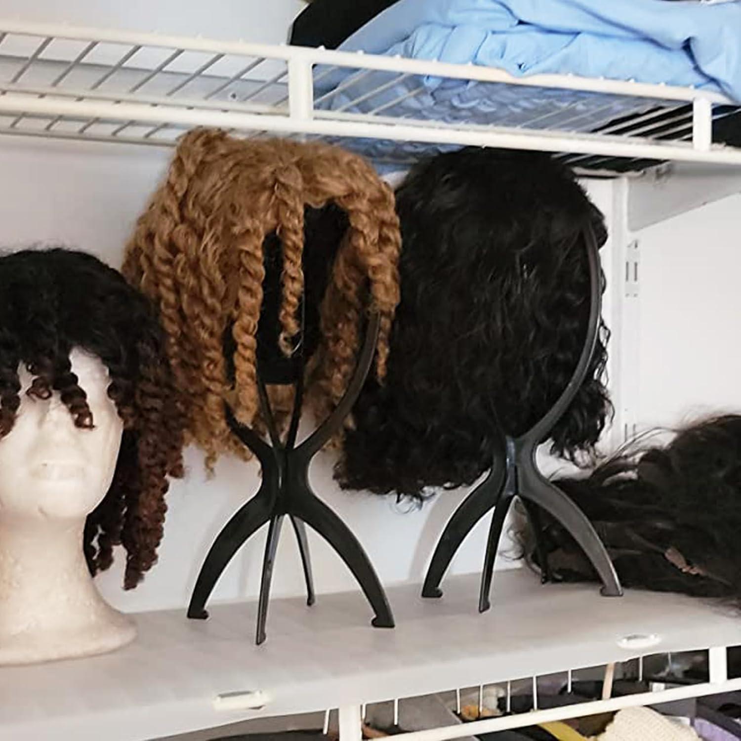 Soporte de Peluca Plegable JOIKIT 16 Piezas Negro 36 cm