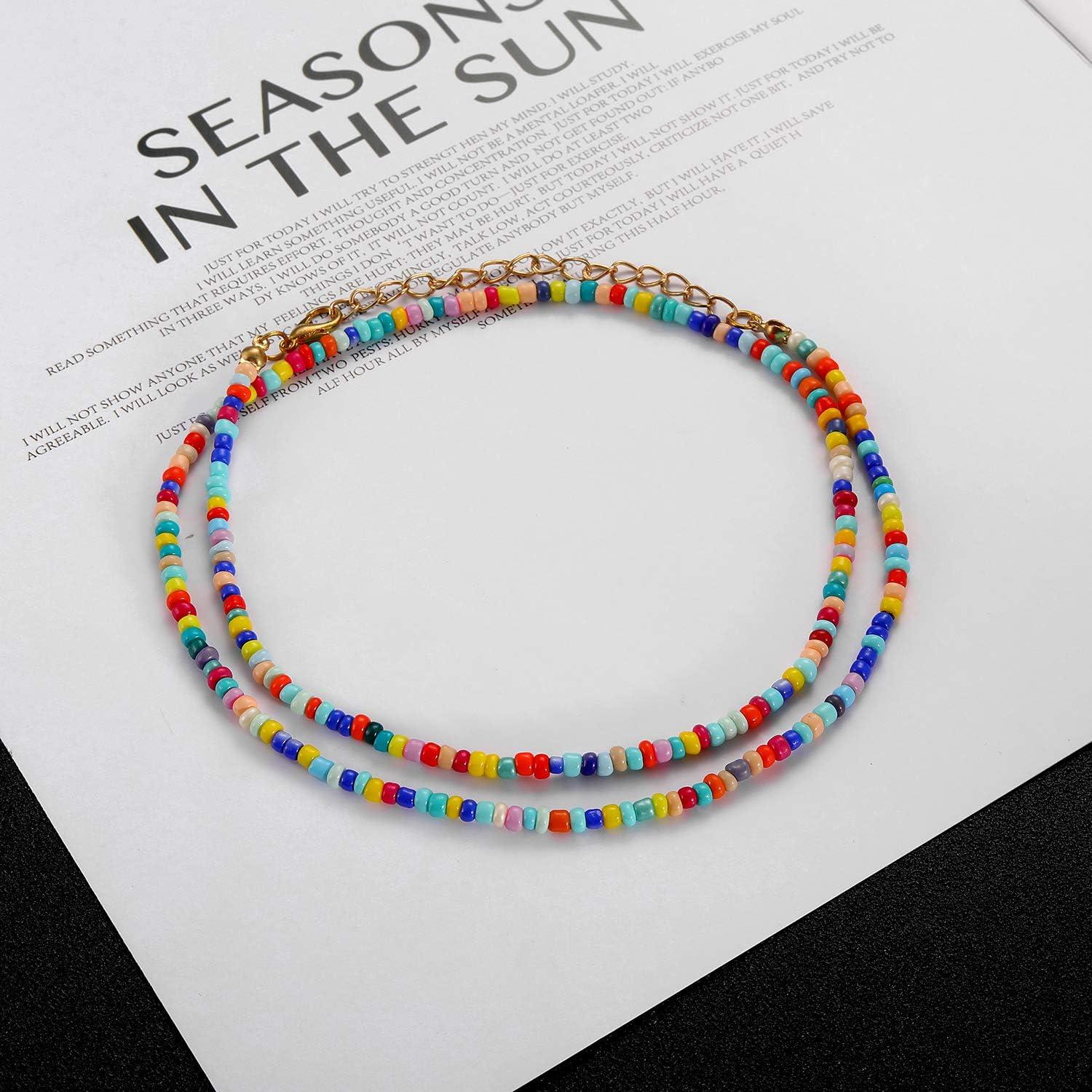 Pulsera de Tobillo Bohemia Starain para Mujeres - Cuentas Coloridas 20 cm