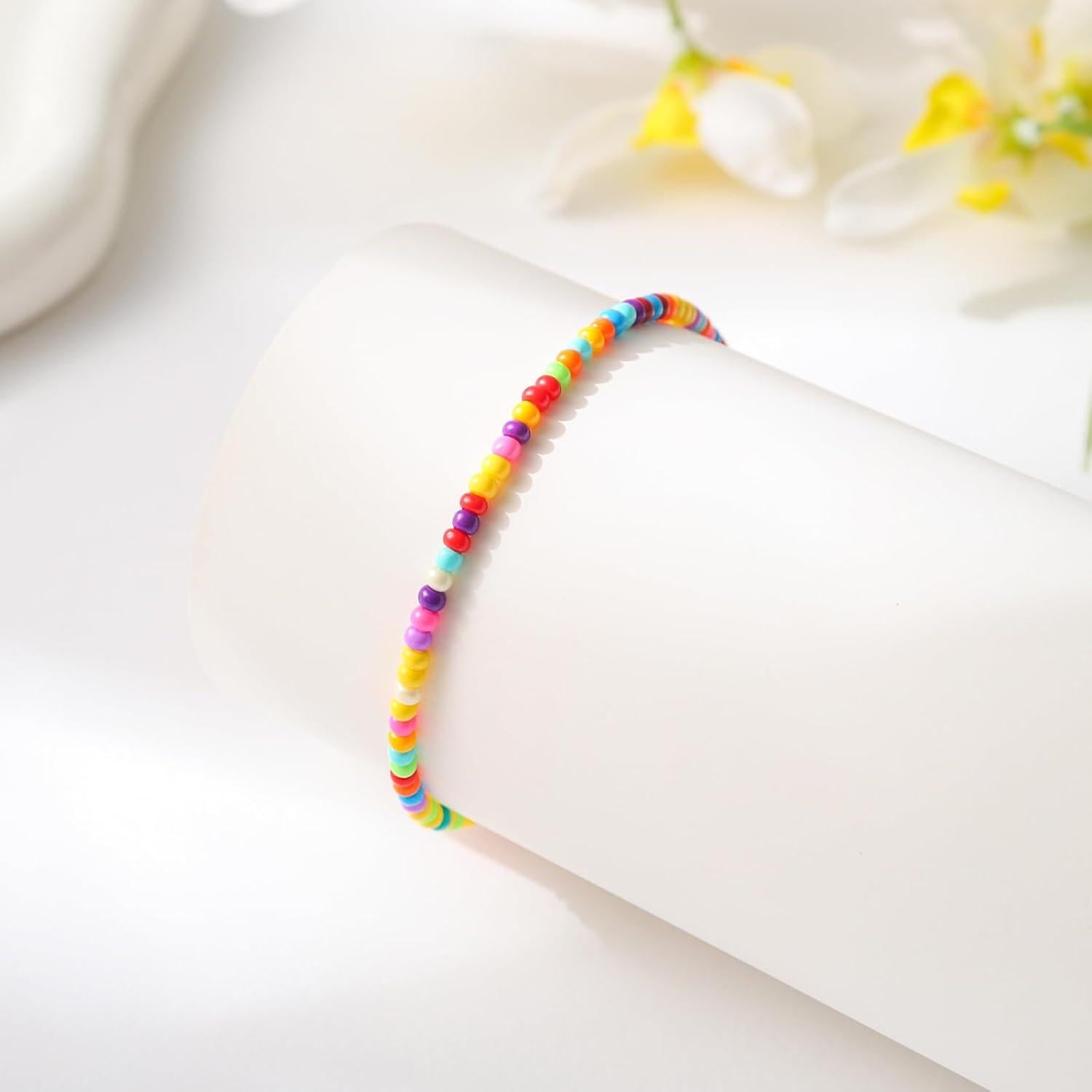 Pulsera de Tobillo Bohemia Starain para Mujeres - Cuentas Coloridas 20 cm