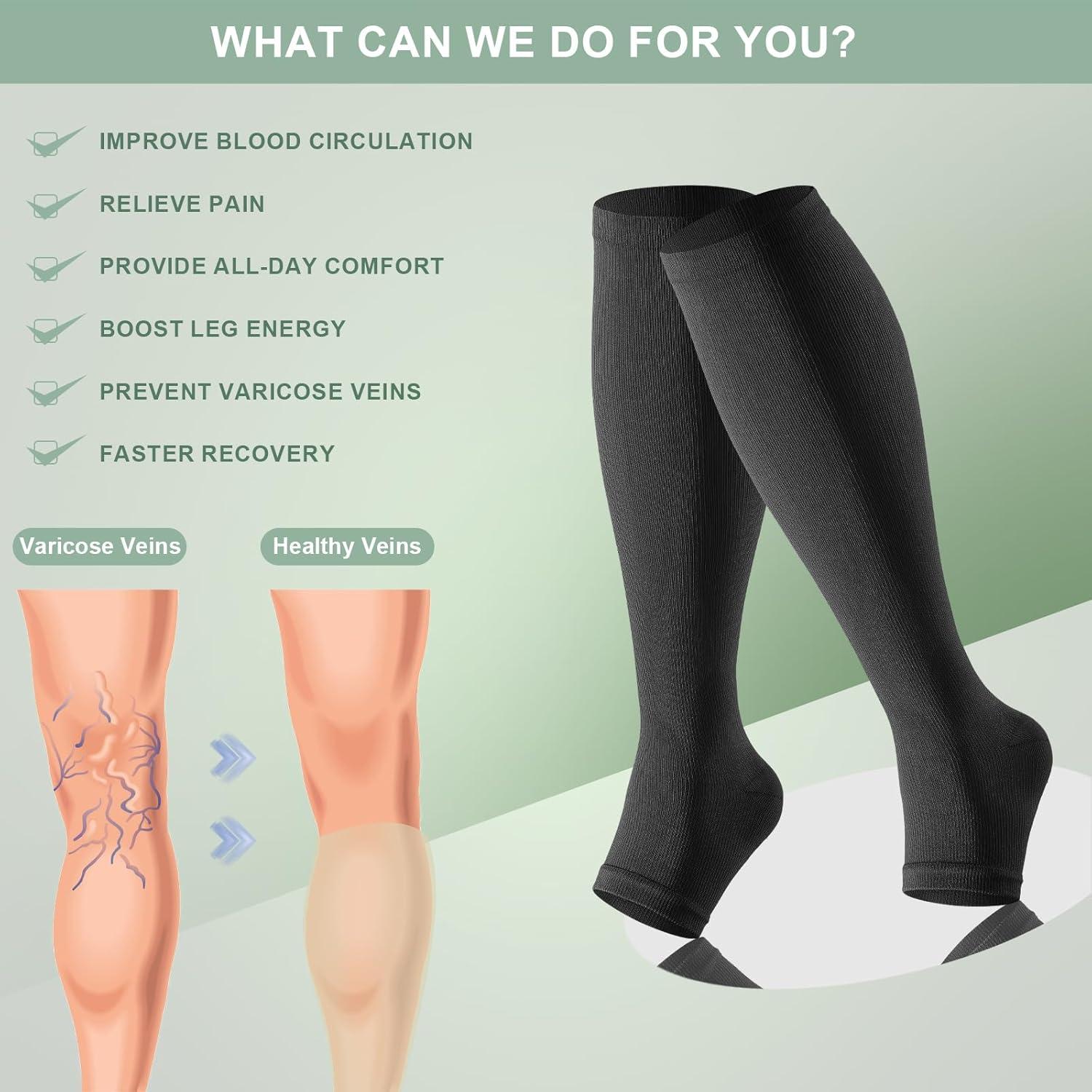 Calcetines de Compresión OUIVIAL 20-30mmHg Abiertos Unisex