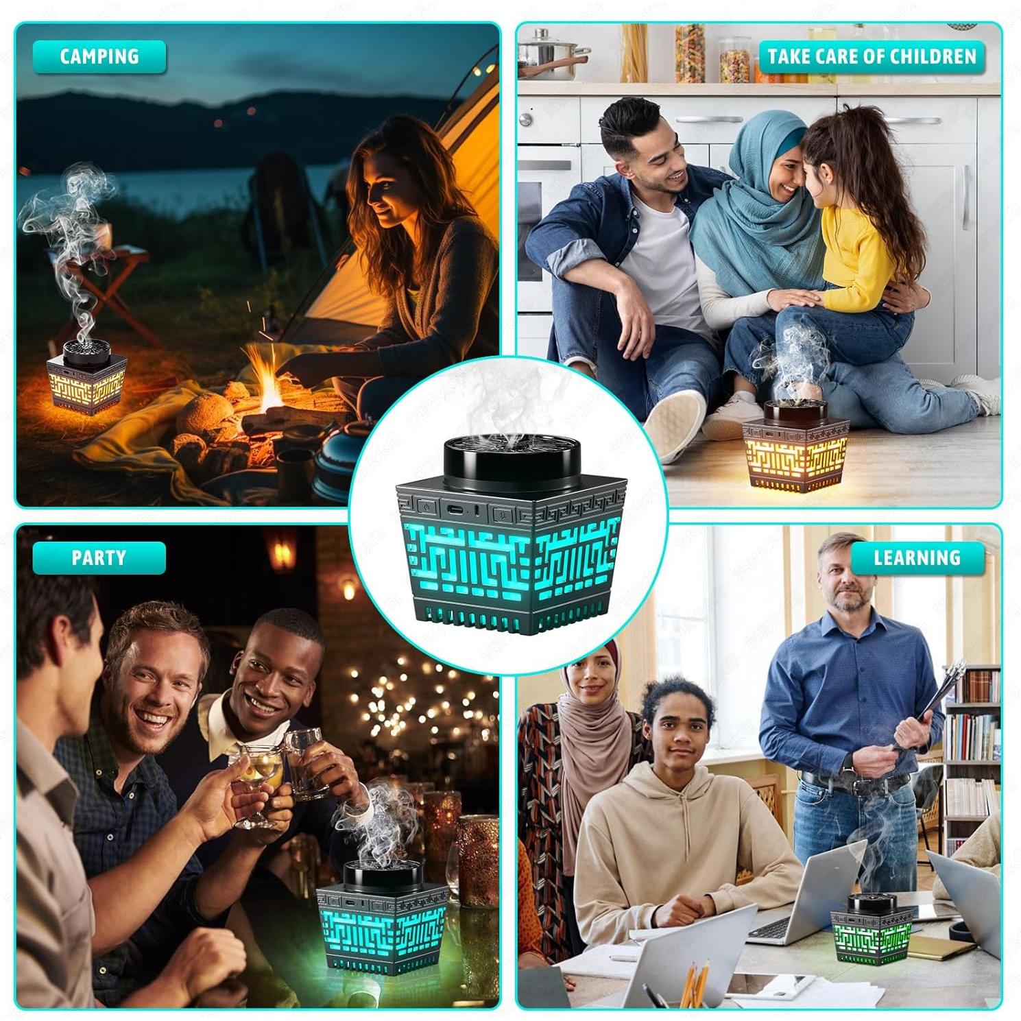 Quemador de Incienso Eléctrico Telawah BK-55 Negro Portátil