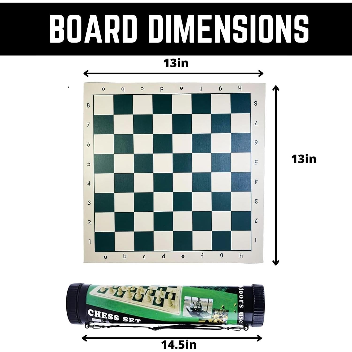 Juego de Ajedrez de Torneo GETORIUM Portátil 33x33cm Verde