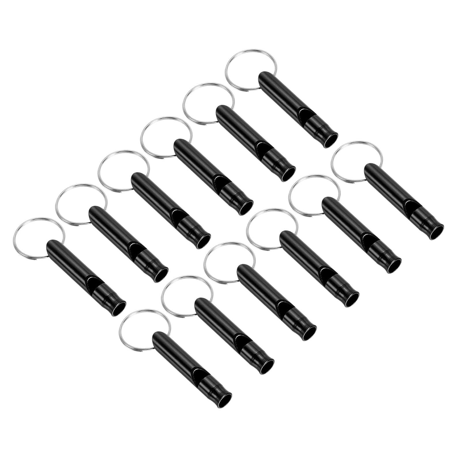 Silbato de Emergencia PATIKIL de Aluminio Negro - 12 Piezas