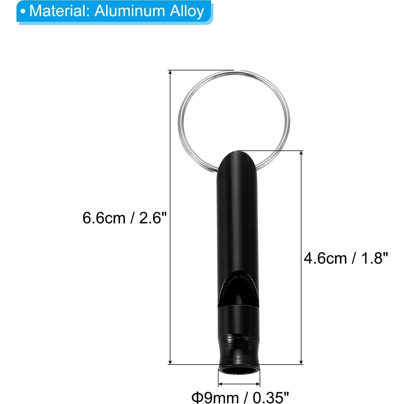 Silbato de Emergencia PATIKIL de Aluminio Negro - 12 Piezas