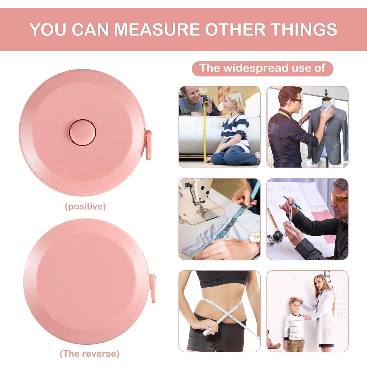 Cinta Métrica Retráctil E ELAINFIA 150 cm Doble Escala 12 Colores