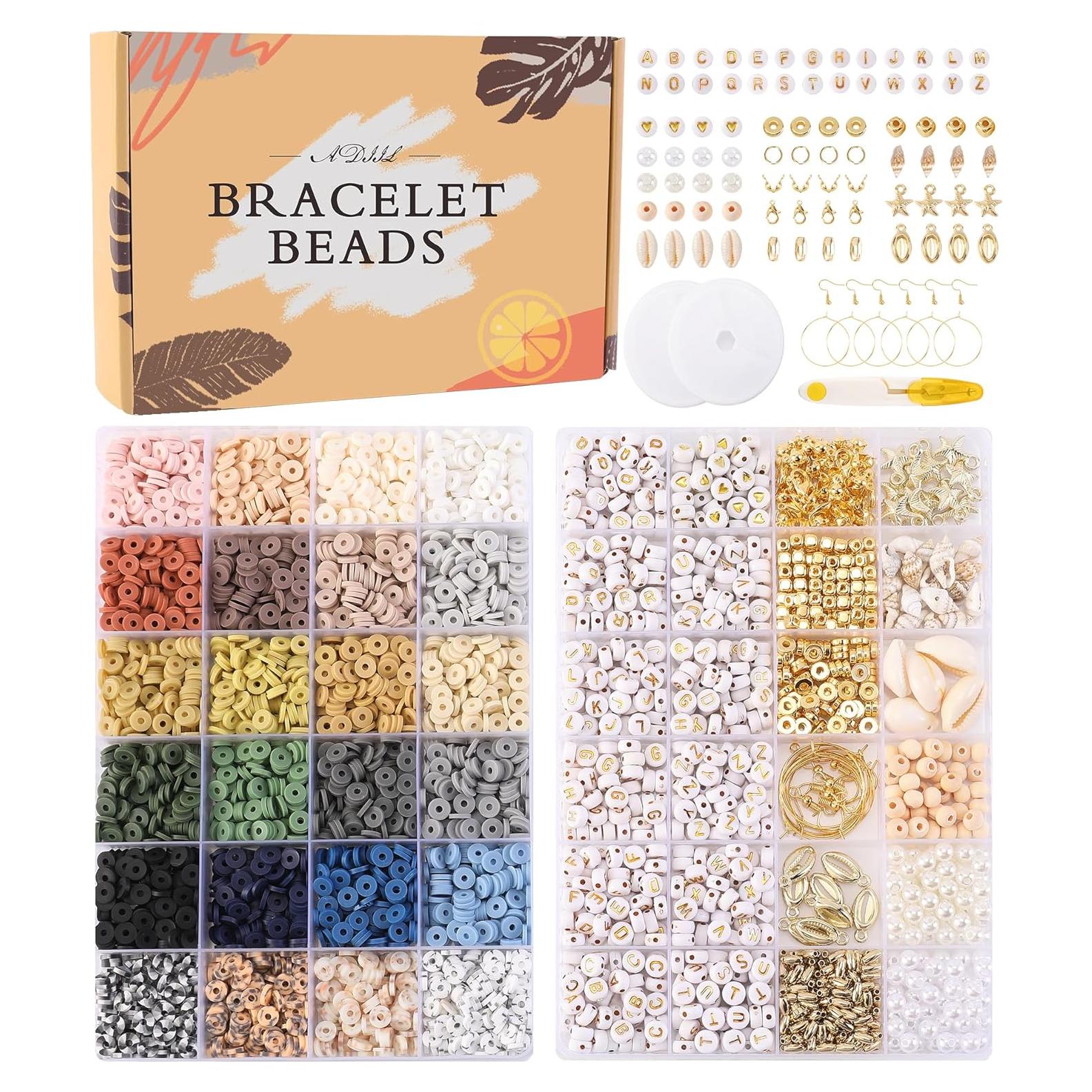 Kit de Pulseras de Amistad ADIIL 7200 Piezas 24 Colores 6mm